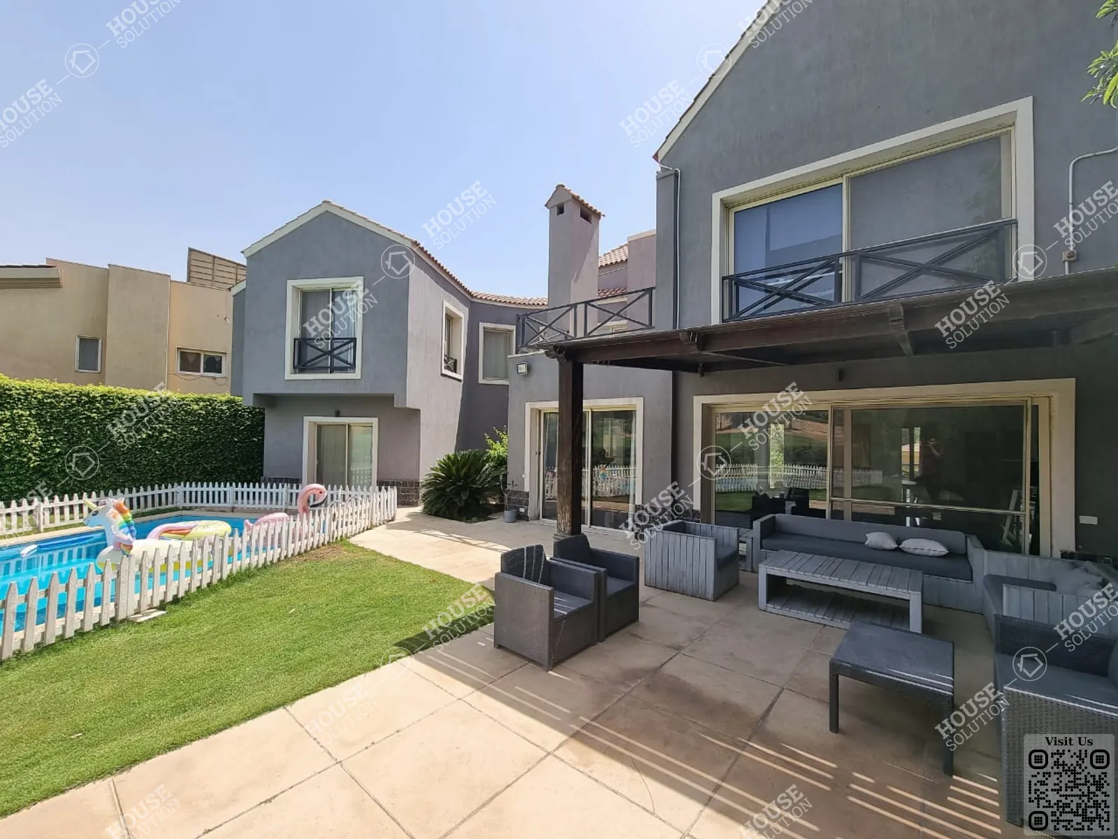 OUTSIDE VIEW  @ Villas For Rent In Katameya katameya Heights Area: 1080 m² consists of 5 Bedrooms 5 Bathrooms Semi furnished 5 stars #2568-0