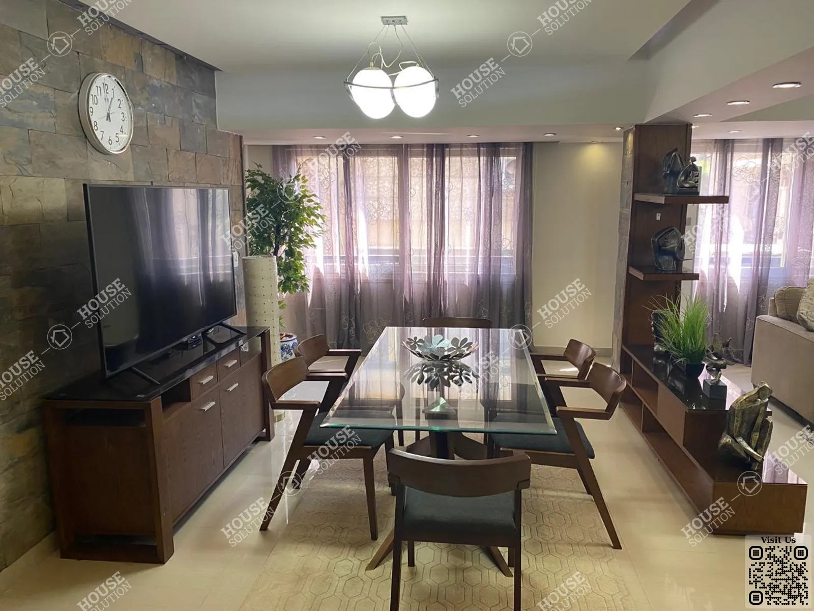 غرفة العشاء @ شقق للإيجار في المعادي سرايات المعادي مساحة: 160 م² تتكون من 2 غرفة 2 حمام مفروش مودرن 5 نجوم #2686-1