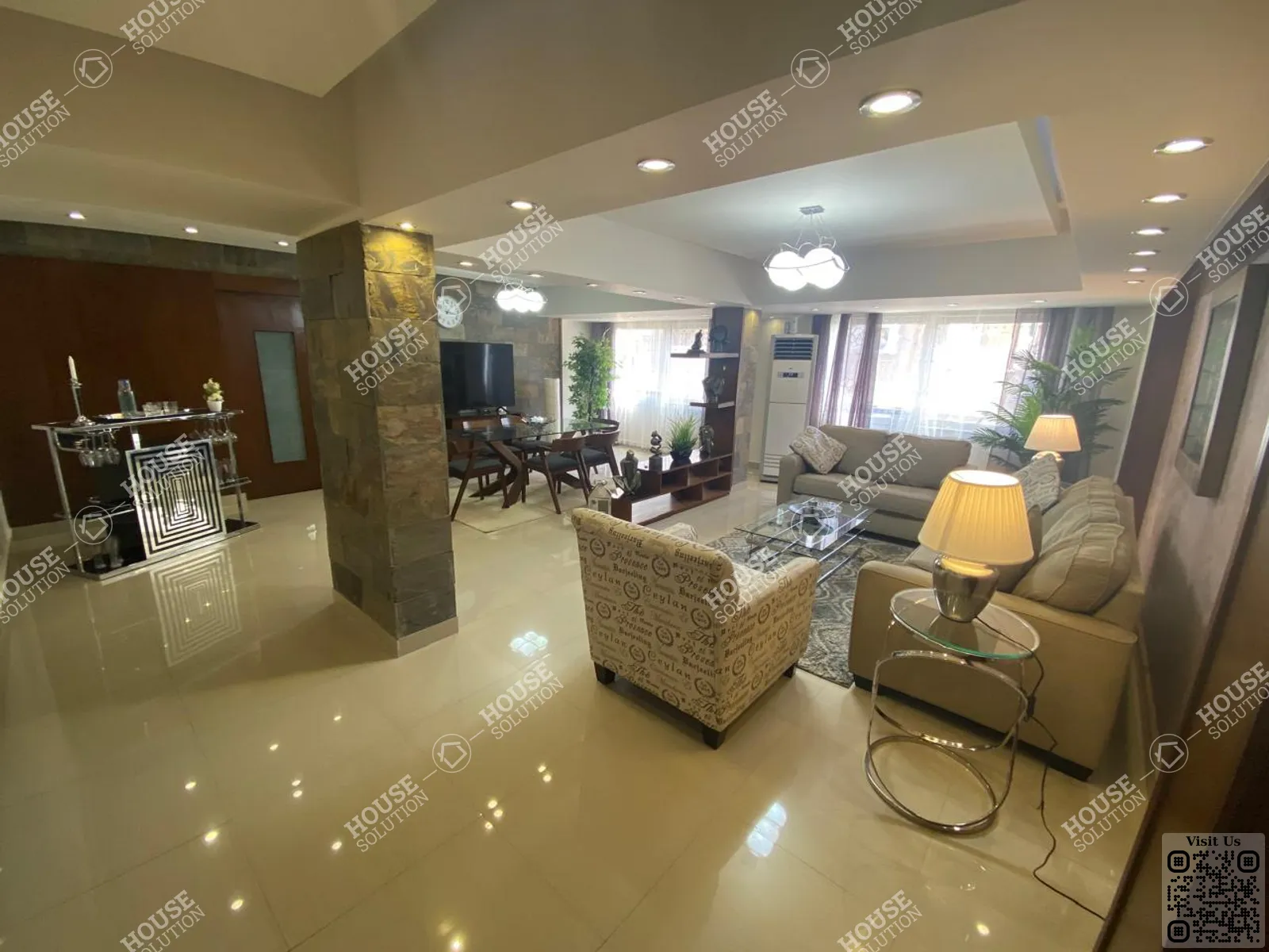 غرفة الاستقبال @ شقق للإيجار في المعادي سرايات المعادي مساحة: 160 م² تتكون من 2 غرفة 2 حمام مفروش مودرن 5 نجوم #2686-0