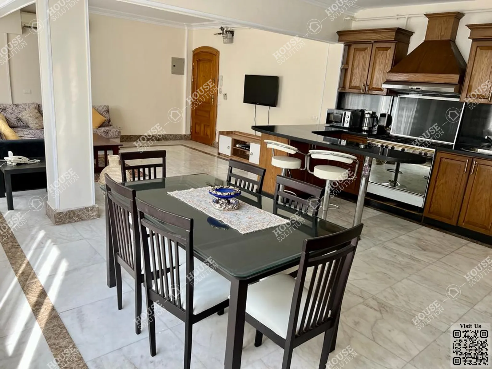 غرفة العشاء @ شقق للإيجار في المعادي سرايات المعادي مساحة: 200 م² تتكون من 3 غرفة 2 حمام مفروش 5 نجوم #2752-1