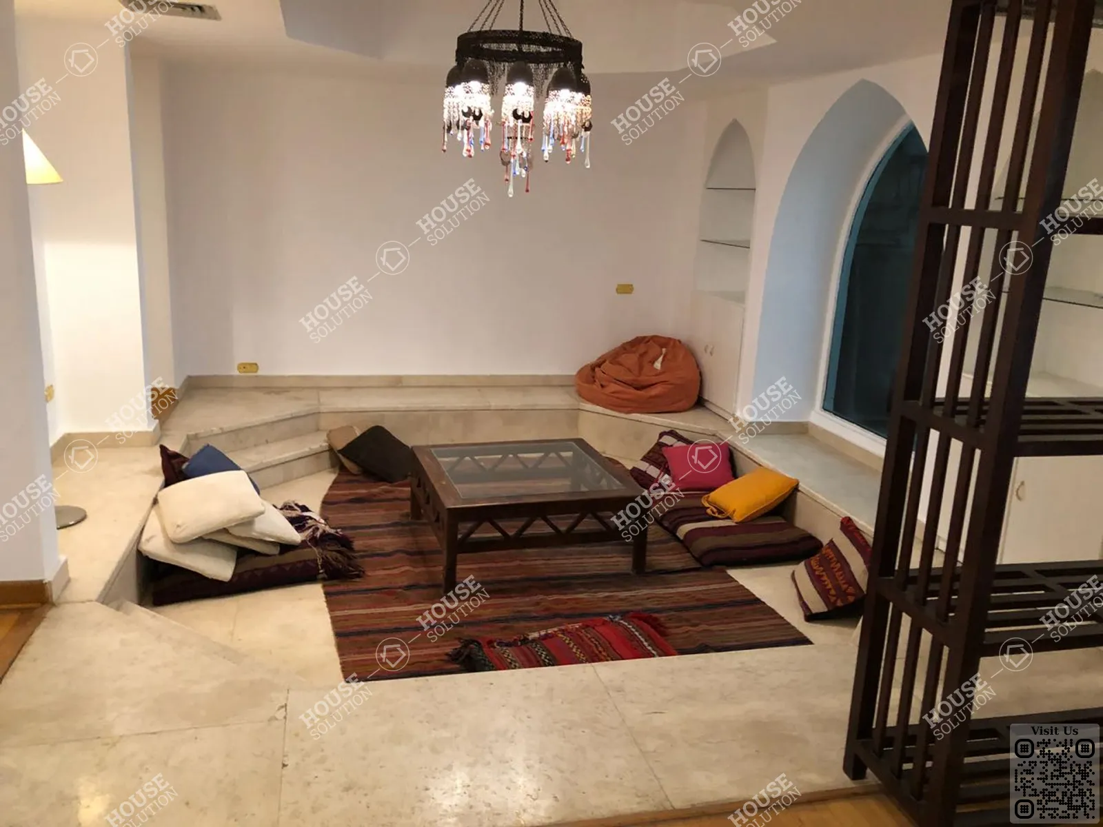 LIVING AREA  @ Apartments For Rent In Maadi Maadi Sarayat Area: 320 m² consists of 4 Bedrooms 3 Bathrooms Modern furnished 5 stars #3042-1