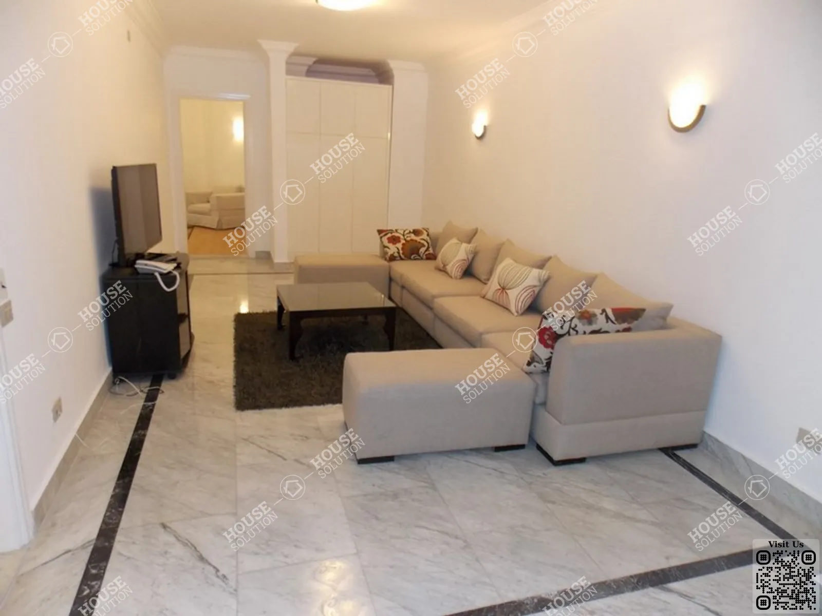 غرفة الاستقبال @ شقق للإيجار في المعادي سرايات المعادي مساحة: 480 م² تتكون من 5 غرفة 6 حمام مفروش 5 نجوم #3155-1