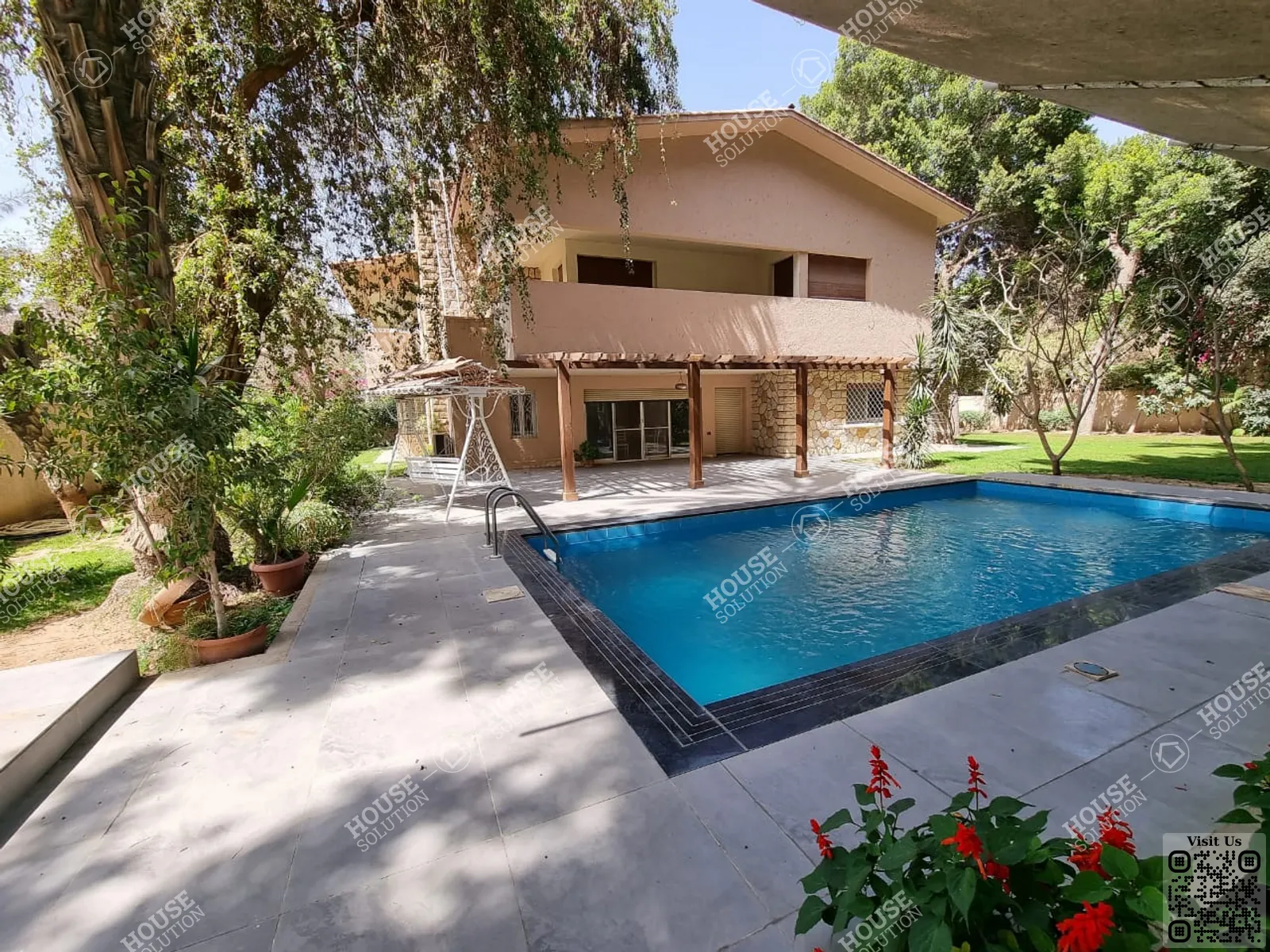 PRIVATE SWIMMING POOL  @ Villas For Rent In Maadi Maadi Sarayat Area: 525 m² consists of 4 Bedrooms 4 Bathrooms Semi furnished 5 stars #3213-0