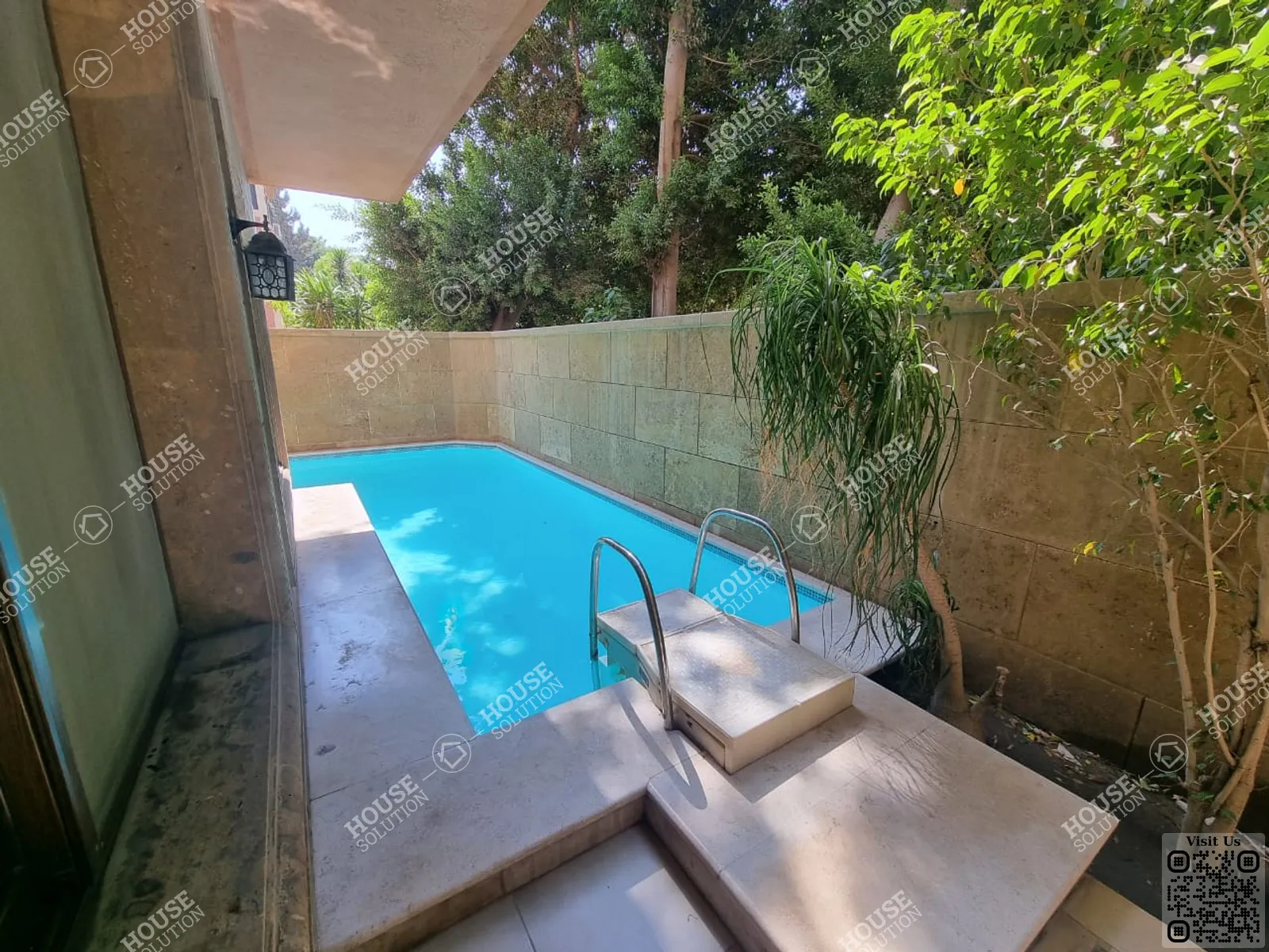 PRIVATE SWIMMING POOL @ Ground Floors For Rent In Maadi Maadi Sarayat Area: 400 m² consists of 4 Bedrooms 4 Bathrooms Semi furnished 5 stars #3400-1
