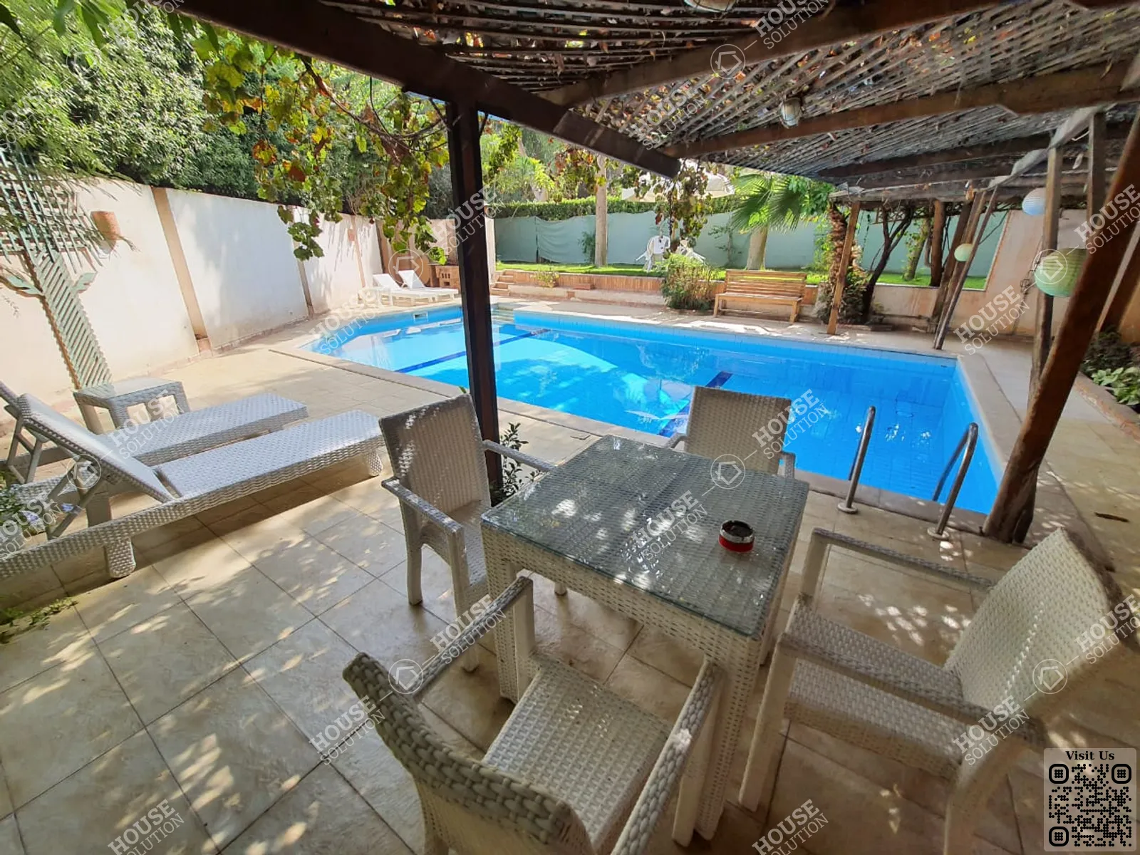 حوض سباحة مشترك @ دور ارضي للإيجار في المعادي سرايات المعادي مساحة: 200 م² تتكون من 3 غرفة 2 حمام مفروش 5 نجوم #3479-1