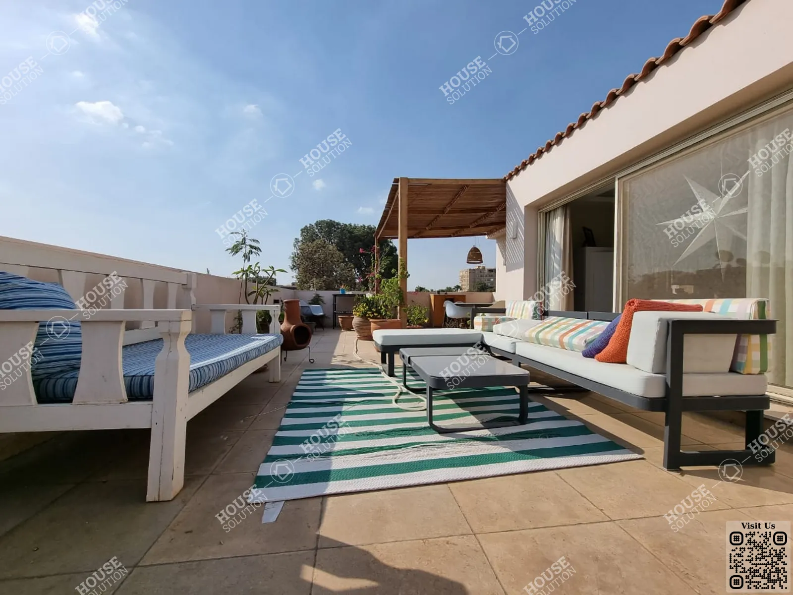 مصطبة	 @ رووف للإيجار في المعادي سرايات المعادي مساحة: 450 م² تتكون من 3 غرفة 3 حمام مفروش مودرن 5 نجوم #3611-0