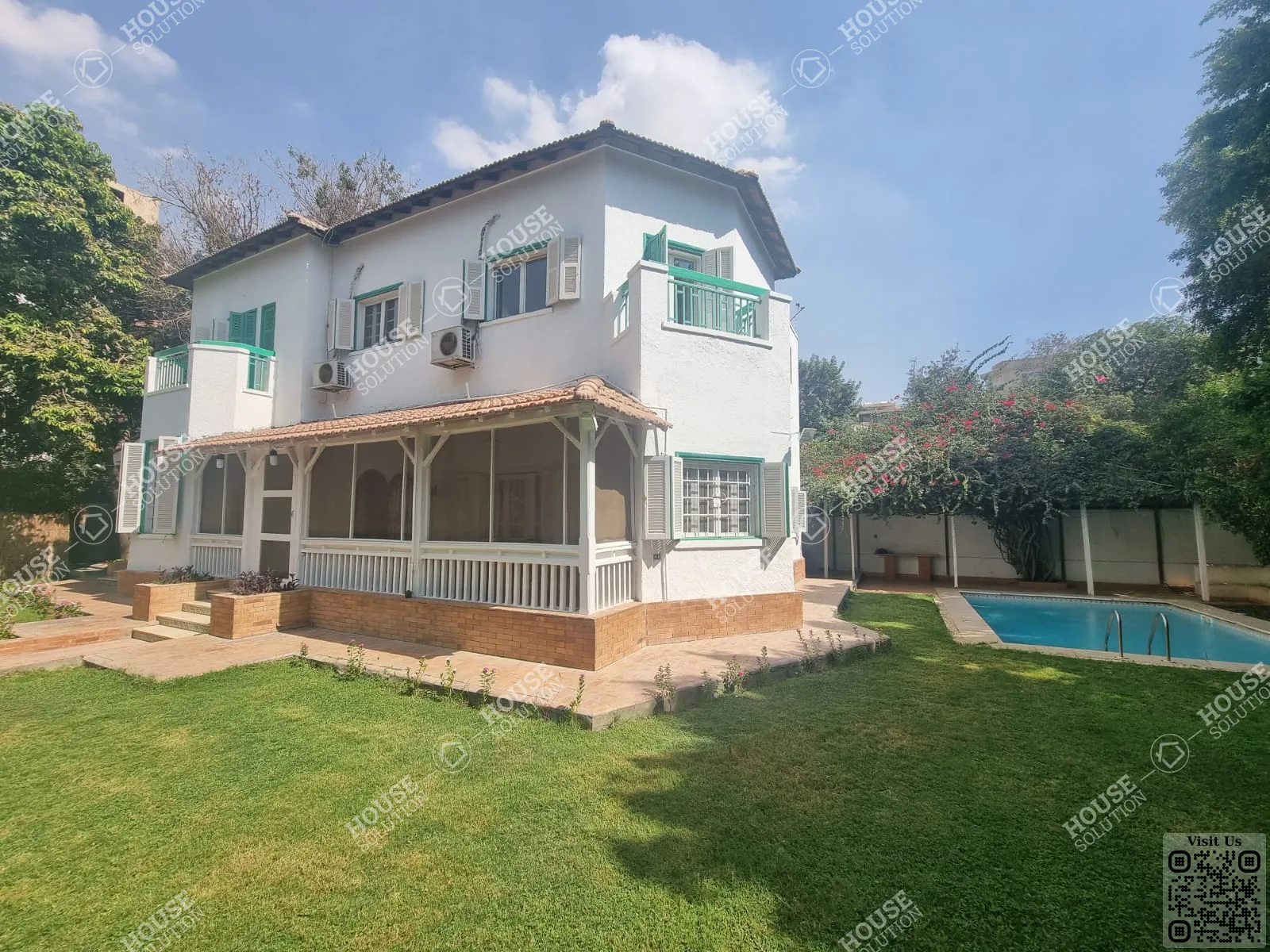 اطلالة خارجية @ فيلات للإيجار في المعادي سرايات المعادي مساحة: 1050 م² تتكون من 4 غرفة 4 حمام مفروش 5 نجوم #3764-0