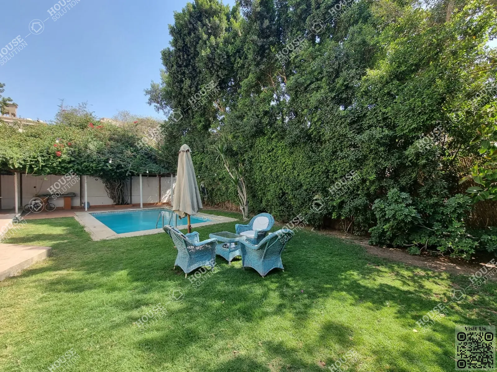 حوض سباحة خاص @ فيلات للإيجار في المعادي سرايات المعادي مساحة: 1050 م² تتكون من 4 غرفة 4 حمام مفروش 5 نجوم #3764-2