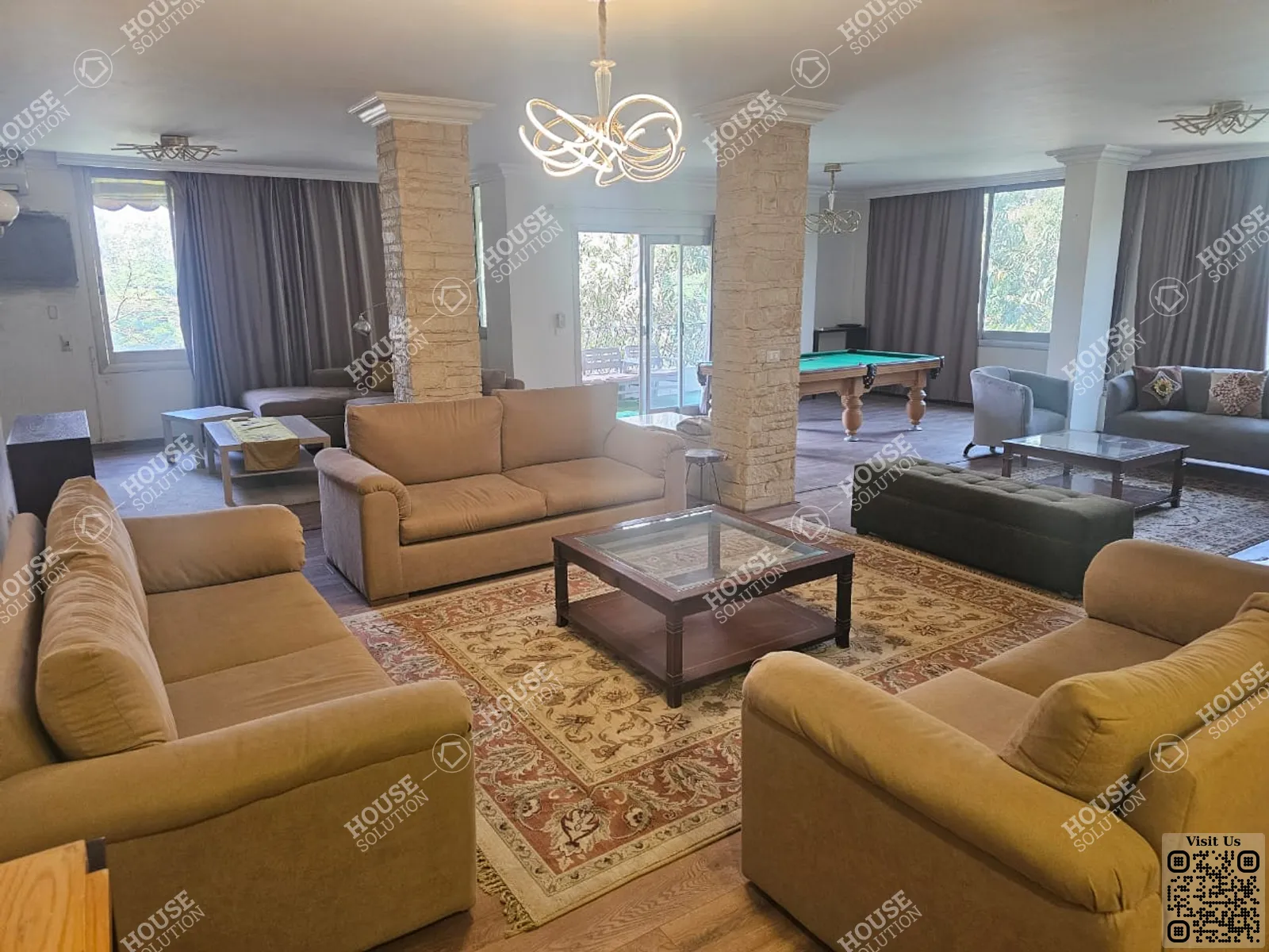 غرفة الاستقبال	 @ شقق للإيجار في المعادي سرايات المعادي مساحة: 220 م² تتكون من 4 غرفة 3 حمام مفروش 5 نجوم #3838-2