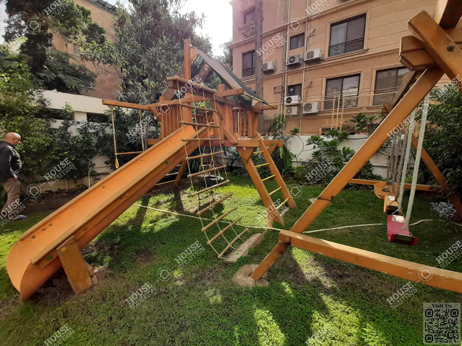 حديقة مشتركة @ فيلات للإيجار في المعادي دجله المعادي مساحة: 1050 م² تتكون من 3 غرفة 4 حمام نصف مفروش 5 نجوم #3858-2