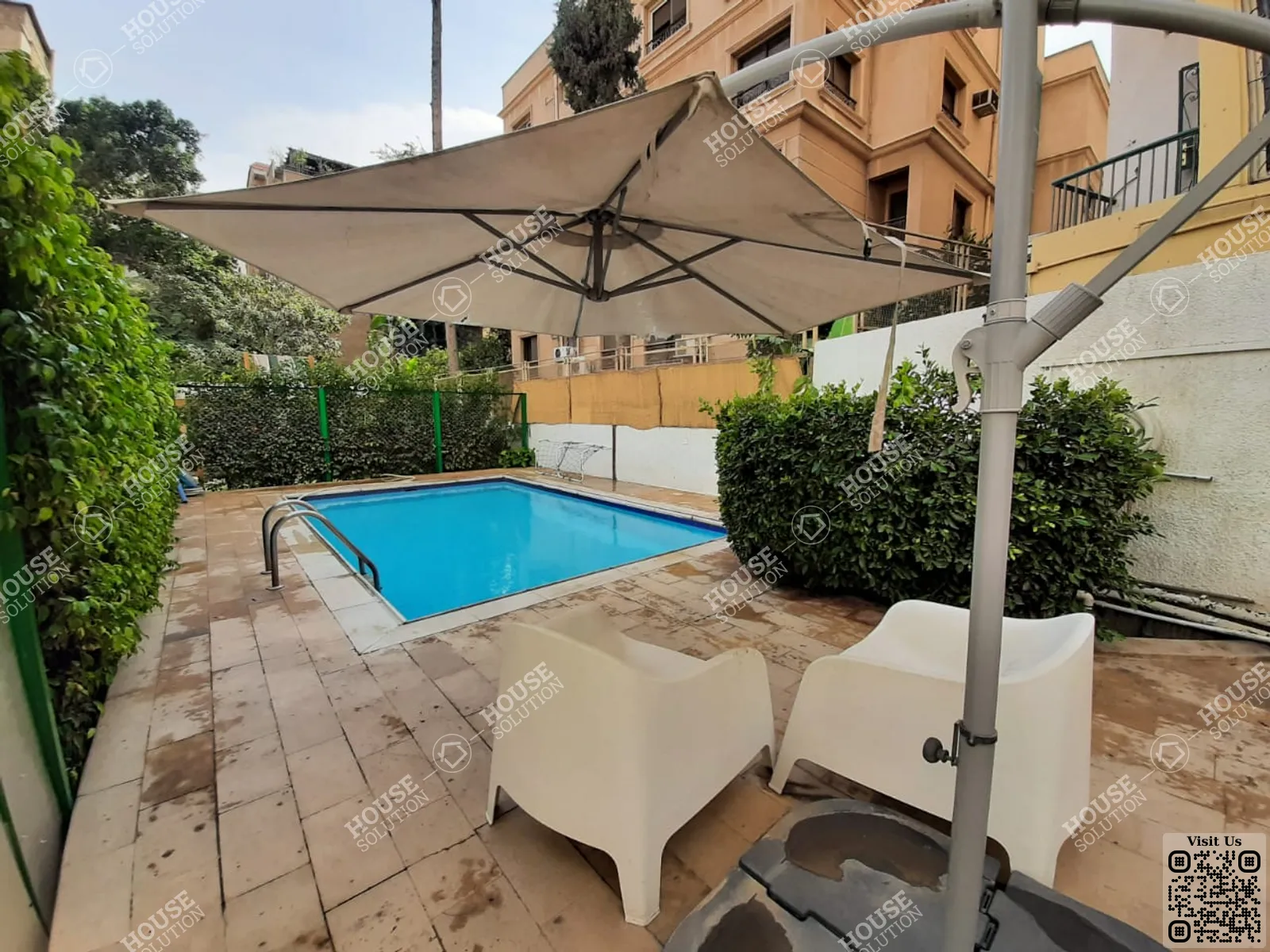 حوض سباحة مشترك @ فيلات للإيجار في المعادي دجله المعادي مساحة: 1050 م² تتكون من 3 غرفة 4 حمام نصف مفروش 5 نجوم #3858-1