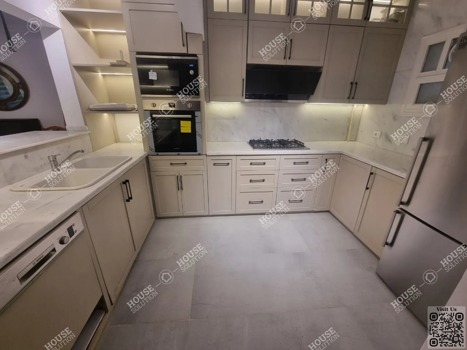 مطبخ	 @ دور ارضي للإيجار في المعادي سرايات المعادي مساحة: 200 م² تتكون من 3 غرفة 3 حمام مفروش مودرن 5 نجوم #4010-2