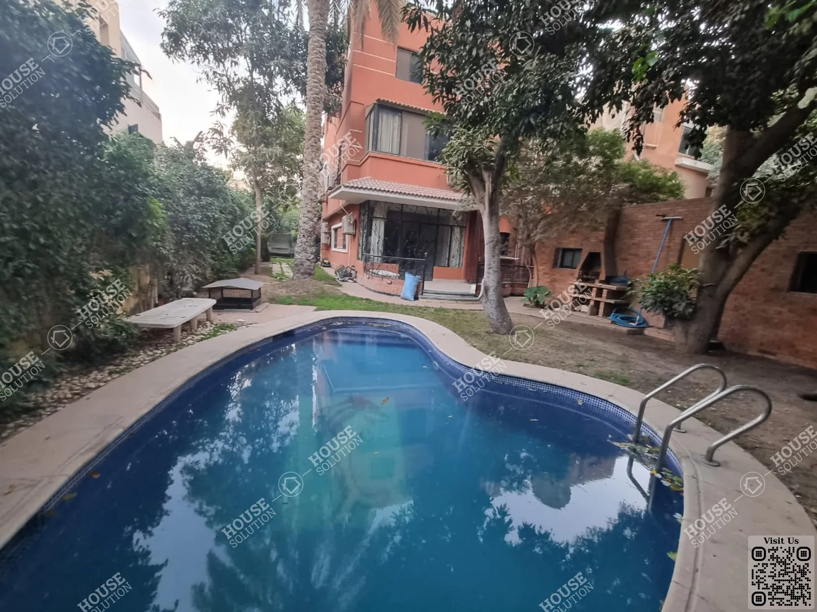 PRIVATE SWIMMING POOL  @ Villas For Rent In Maadi Maadi Degla Area: 450 m² consists of 3 Bedrooms 4 Bathrooms Semi furnished 4 stars #4035-0