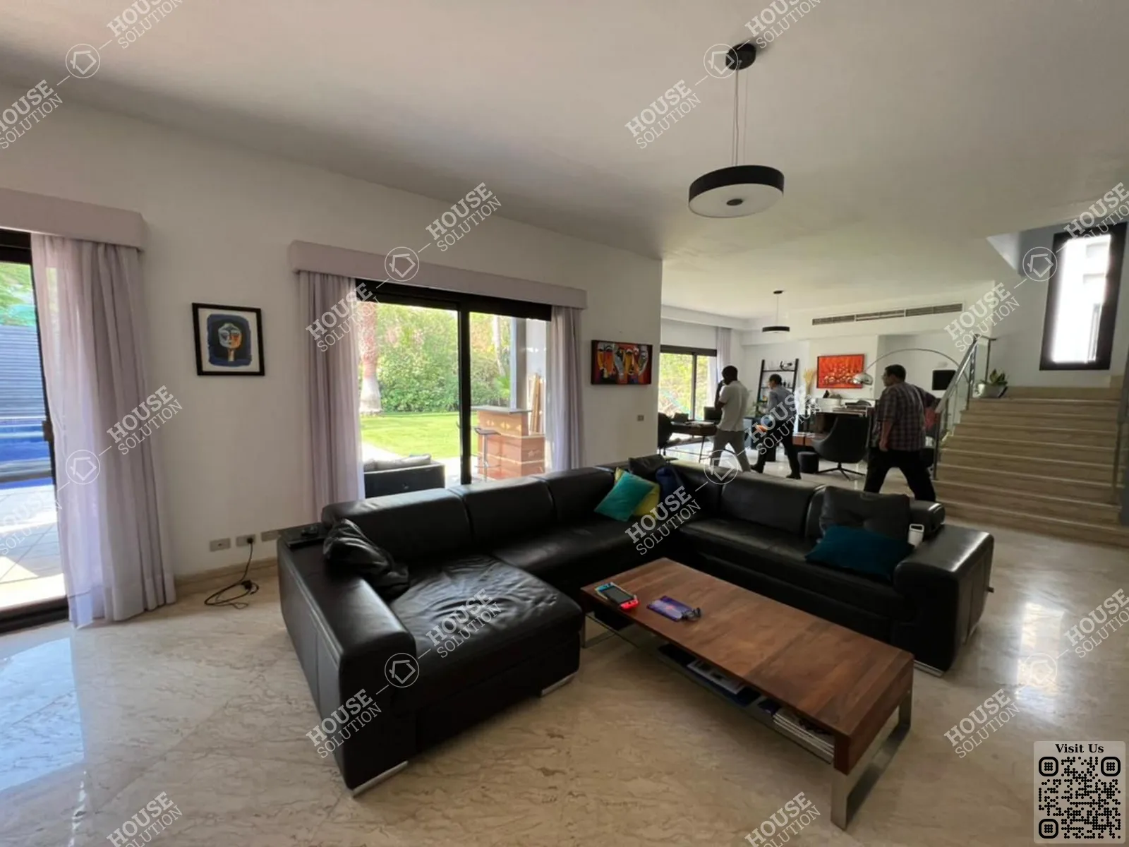 LIVING AREA  @ Villas For Rent In Katameya katameya Heights Area: 800 m² consists of 6 Bedrooms 6 Bathrooms Modern furnished 5 stars #4197-1