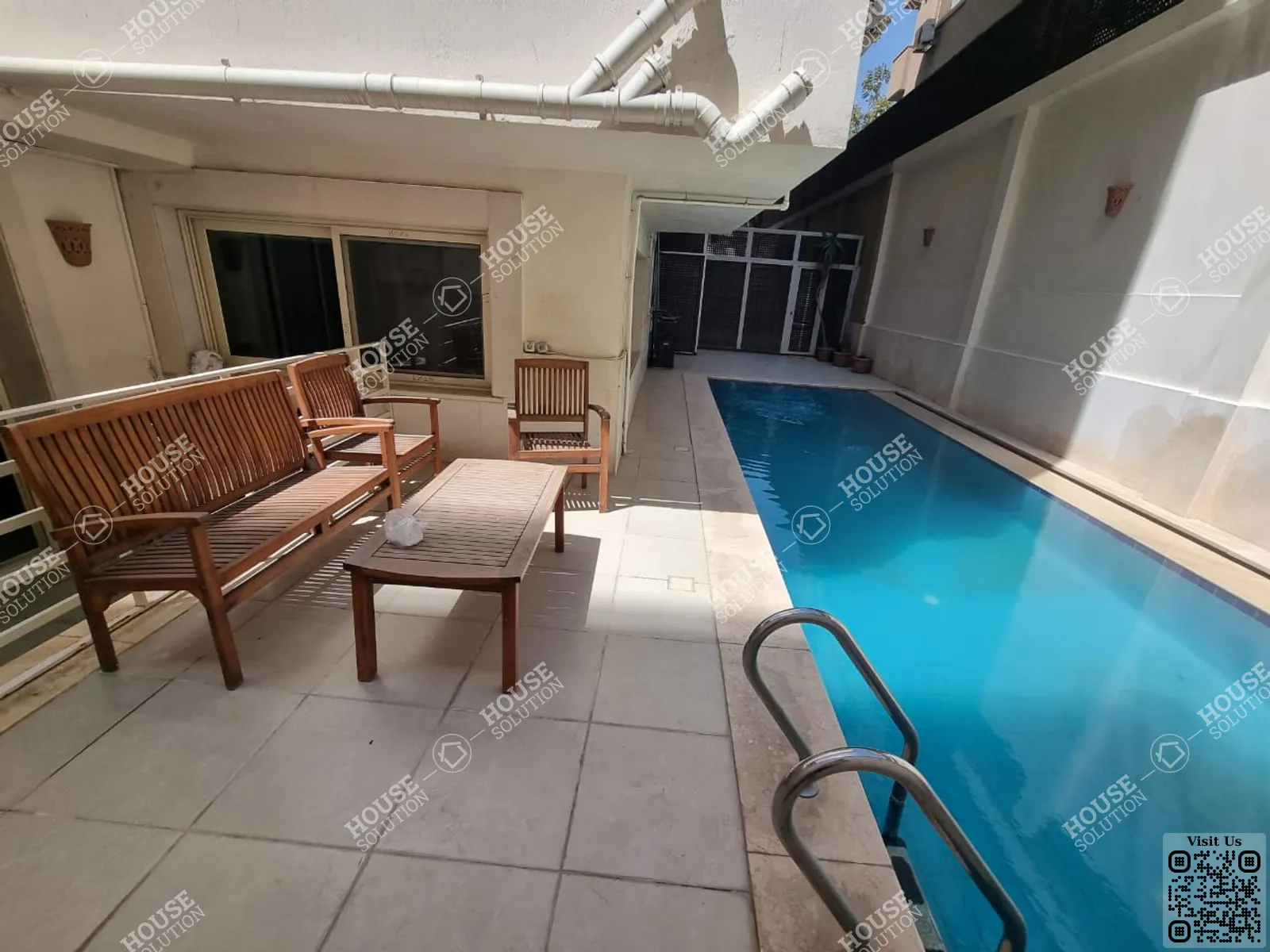 PRIVATE SWIMMING POOL  @ Ground Floors For Rent In Maadi Maadi Sarayat Area: 320 m² consists of 4 Bedrooms 4 Bathrooms Semi furnished 5 stars #4423-2