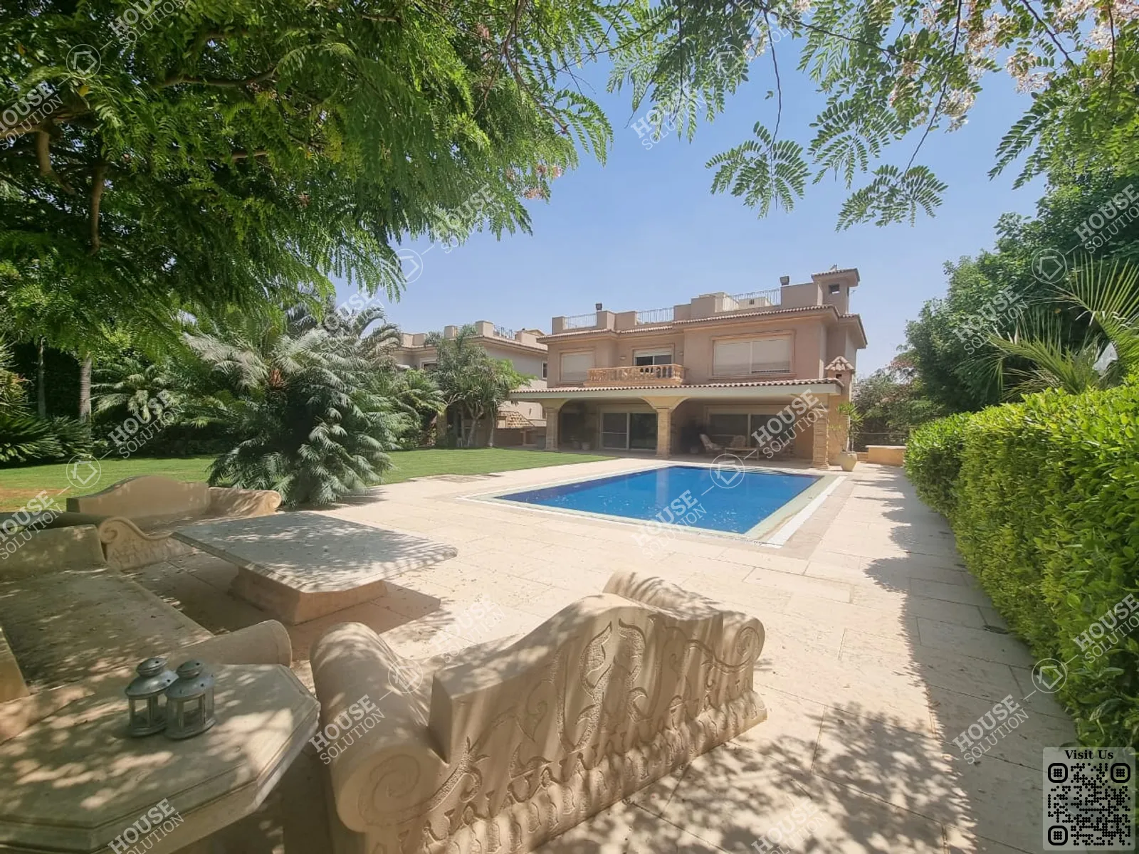 حوض سباحة خاص @ فيلات للإيجار في القطامية القطاميه هايتس مساحة: 650 م² تتكون من 4 غرفة 5 حمام مفروش 5 نجوم #4557-0