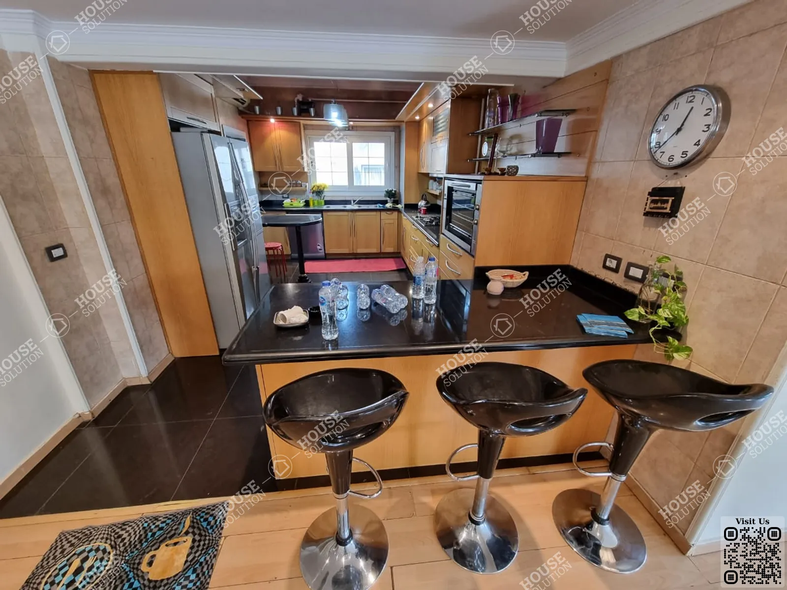 مطبخ @ شقق للإيجار في المعادي سرايات المعادي مساحة: 280 م² تتكون من 3 غرفة 3 حمام مفروش مودرن 5 نجوم #4609-2