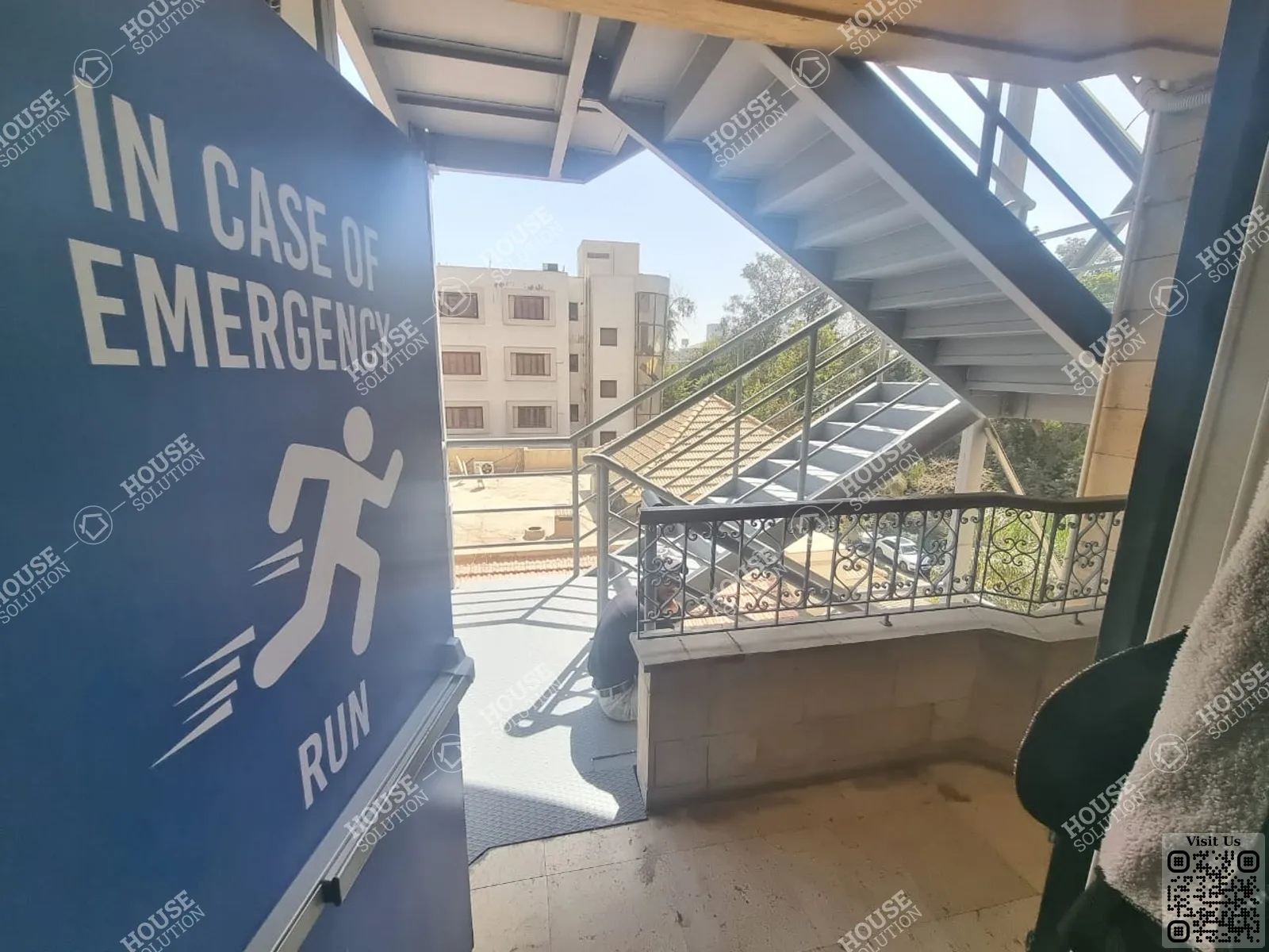 EMERGENCY EXIT  @ Office spaces For Rent In Maadi Maadi Sarayat Area: 900 m² consists of 10 Bedrooms 4 Bathrooms Semi furnished 5 stars #4636-2