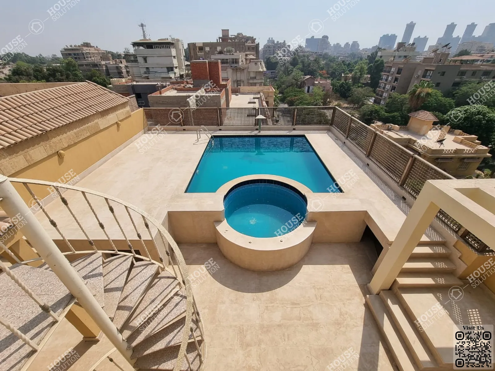 حوض سباحة خاص @ رووف للإيجار في المعادي سرايات المعادي مساحة: 500 م² تتكون من 4 غرفة 4 حمام مفروش مودرن 5 نجوم #4683-0