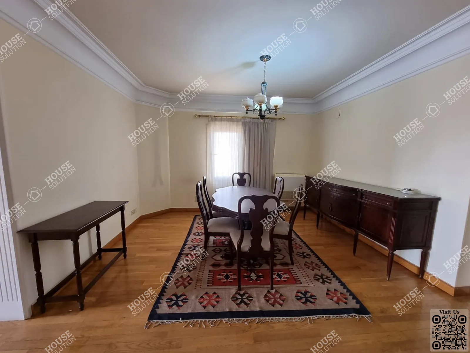 غرفة العشاء @ شقق للإيجار في المعادي دجله المعادي مساحة: 300 م² تتكون من 3 غرفة 3 حمام مفروش مودرن 5 نجوم #4766-2