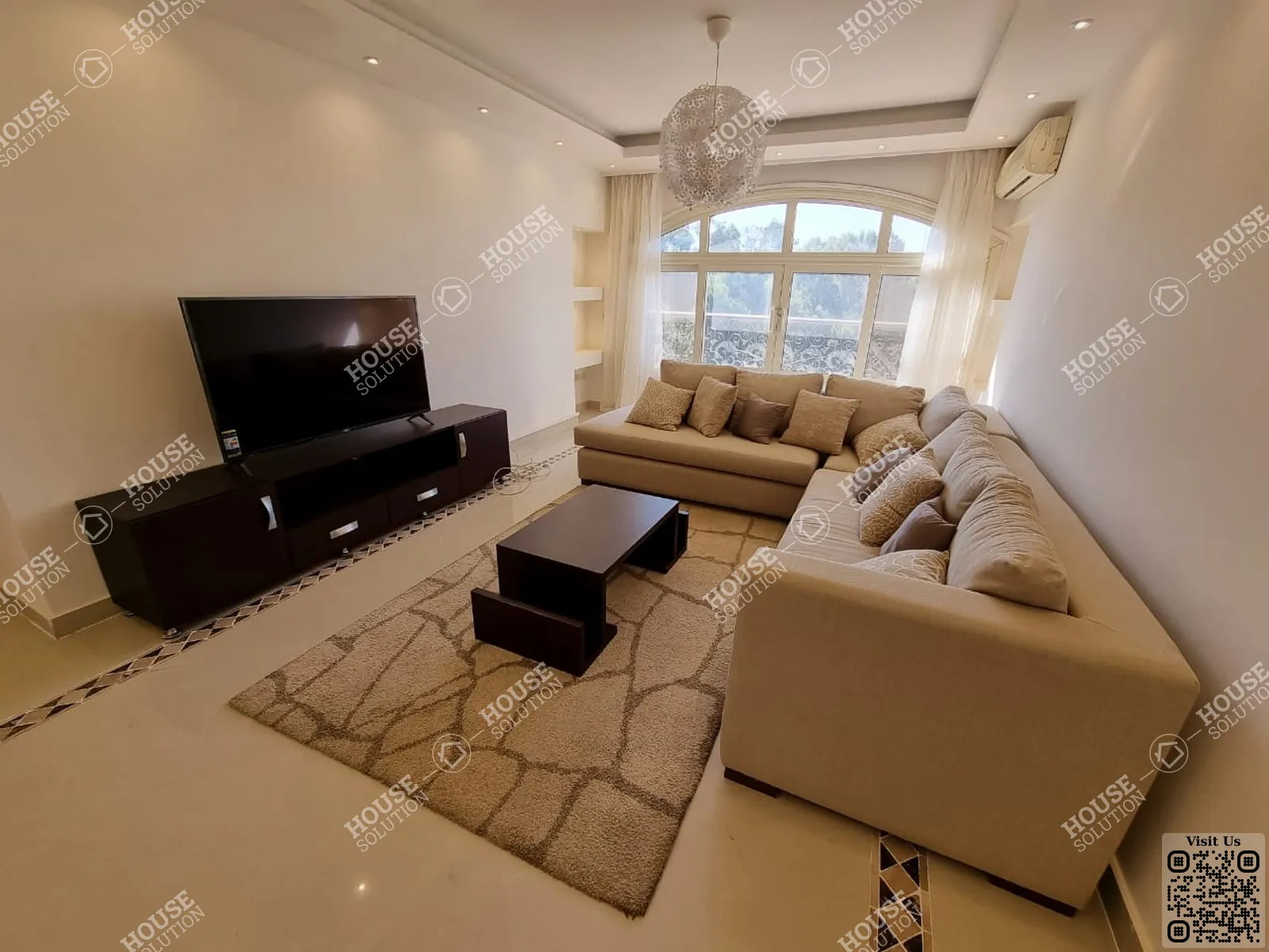 LIVING AREA @ Apartments For Rent In Maadi Maadi Sarayat Area: 300 m² consists of 3 Bedrooms 3 Bathrooms Modern furnished 5 stars #4776-2