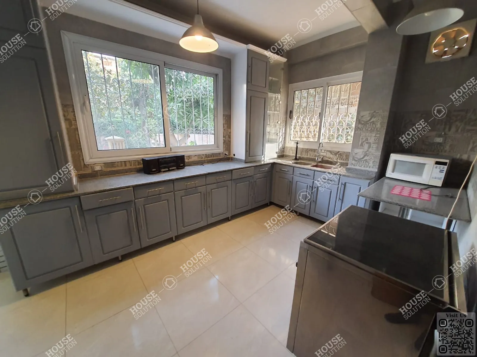 KITCHEN  @ Ground Floors For Rent In Maadi Maadi Degla Area: 186 m² consists of 3 Bedrooms 2 Bathrooms Modern furnished 5 stars #4826-1