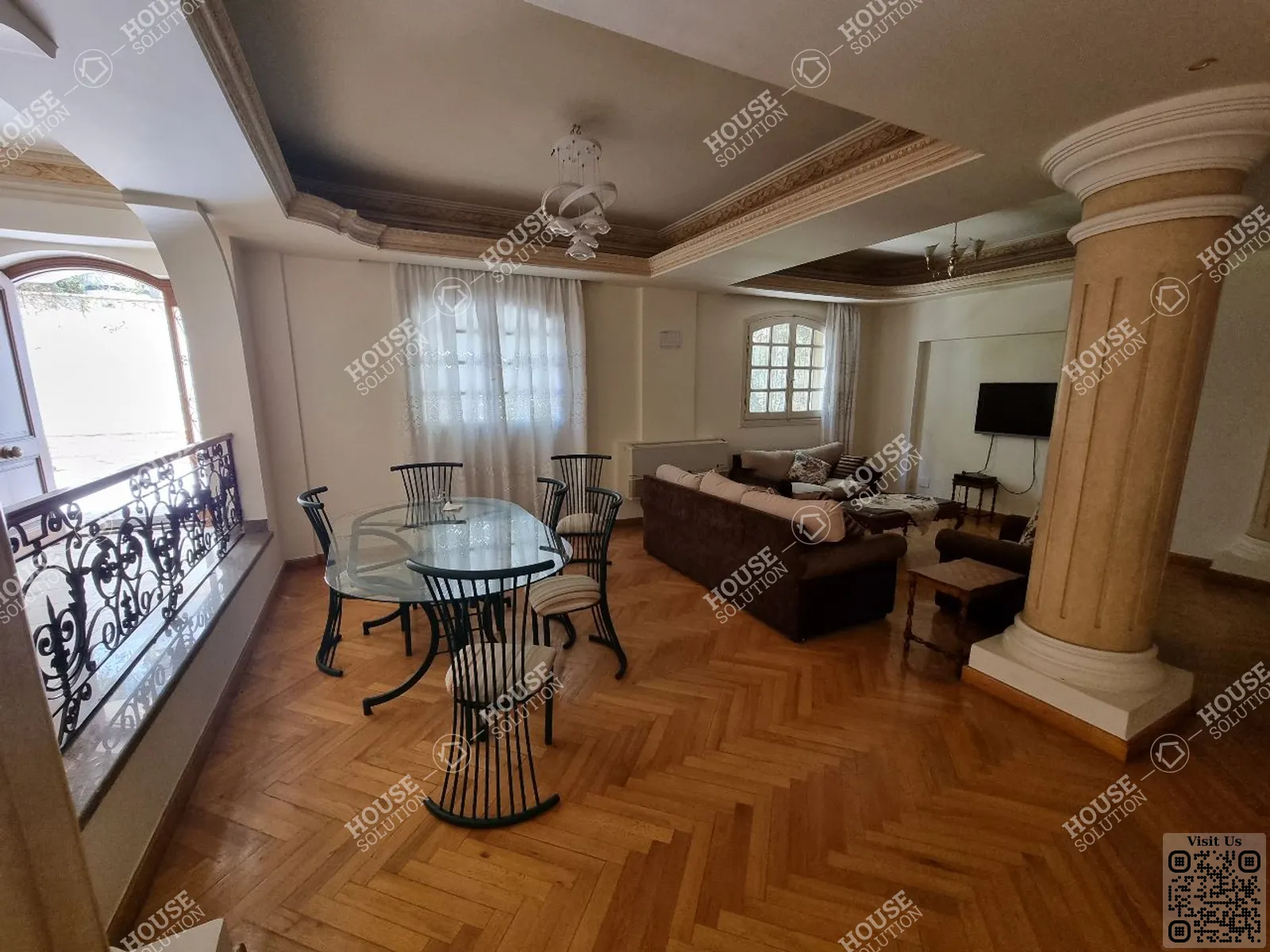 غرفة الاستقبال	 @ دور ارضي للإيجار في المعادي سرايات المعادي مساحة: 350 م² تتكون من 4 غرفة 2 حمام مفروش 5 نجوم #4885-1