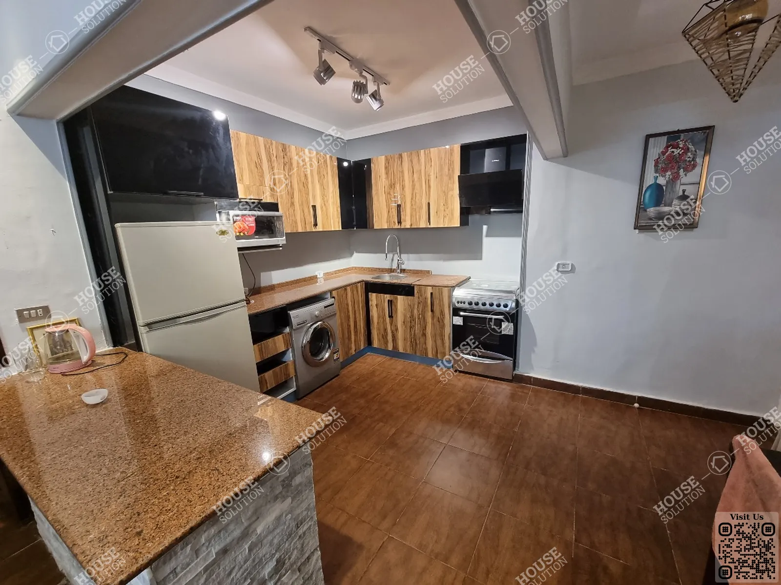 KITCHEN  @ Ground Floors For Rent In Maadi Maadi Degla Area: 120 m² consists of 2 Bedrooms 1 Bathrooms Modern furnished 5 stars #4935-1