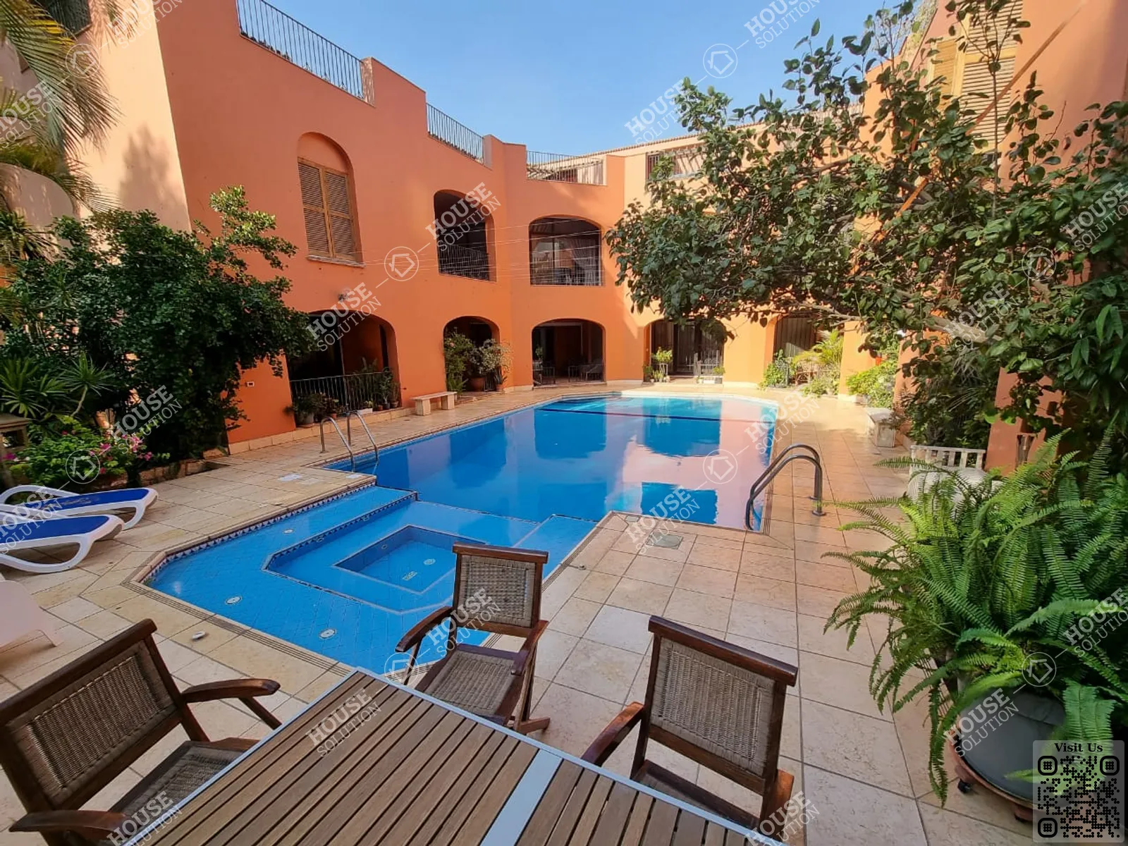 حوض سباحة مشترك	 @ فيلات للإيجار في المعادي دجله المعادي مساحة: 600 م² تتكون من 4 غرفة 4 حمام نصف مفروش 5 نجوم #5018-0