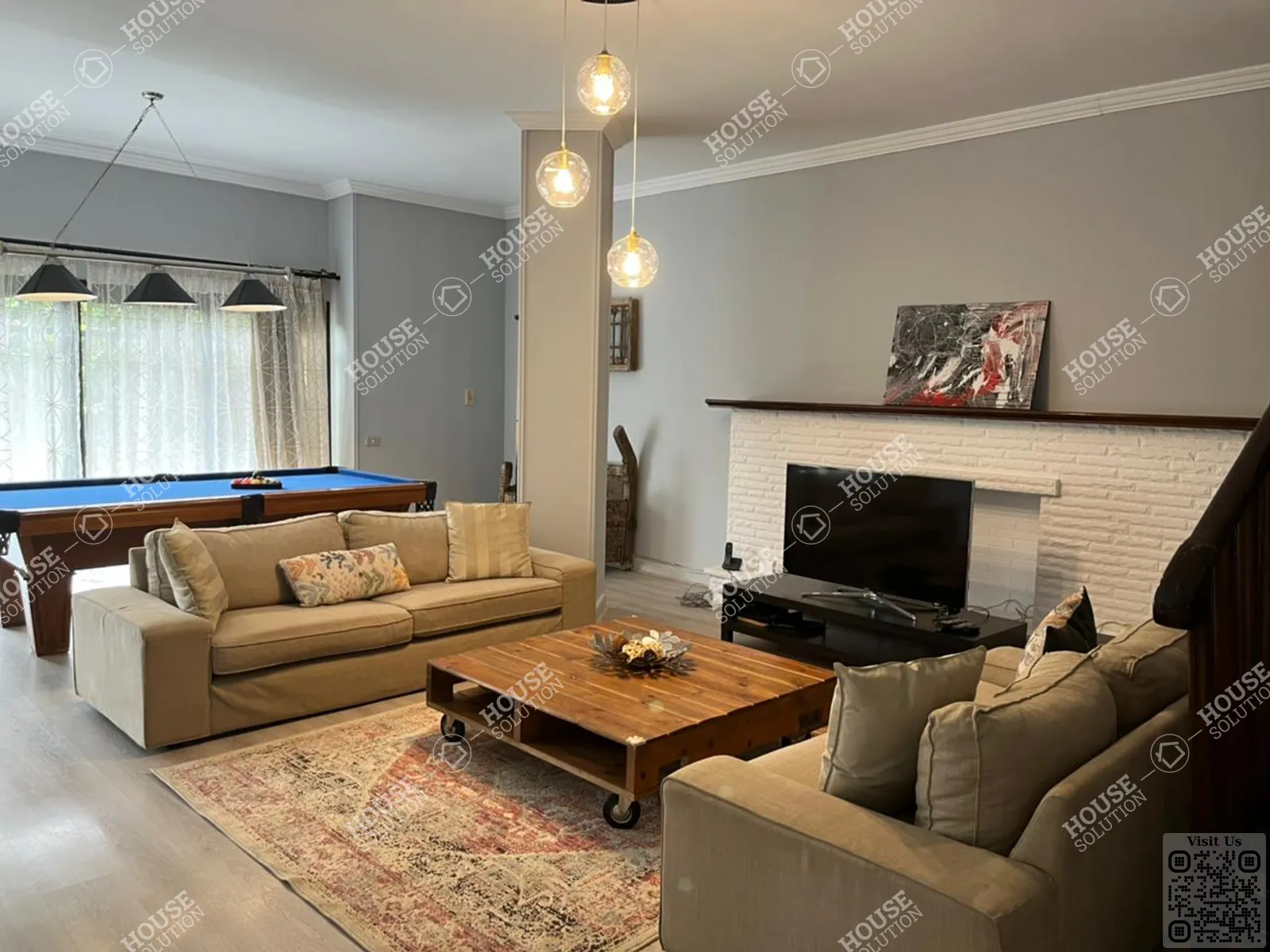 غرفة الاستقبال @ دور ارضي للإيجار في المعادي دجله المعادي مساحة: 300 م² تتكون من 4 غرفة 3 حمام مفروش مودرن 5 نجوم #5381-0