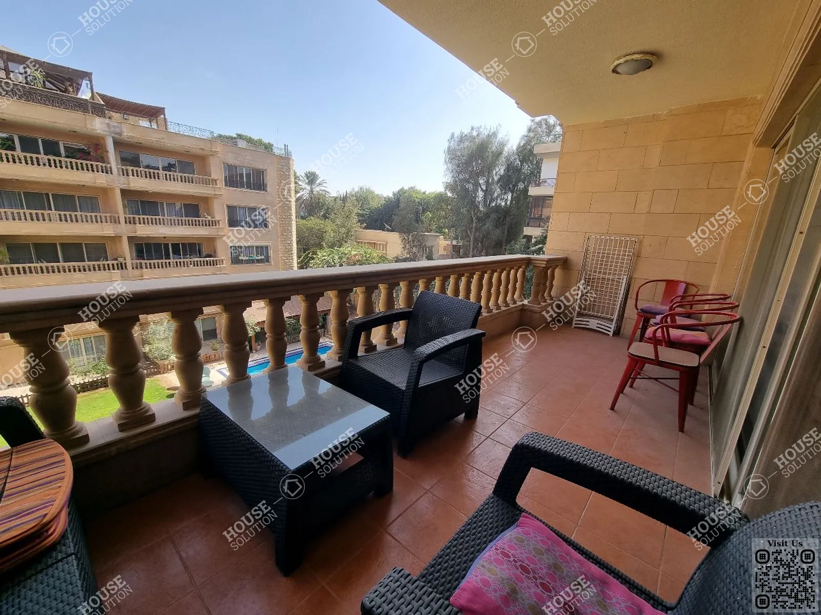 BALCONY  @ Apartments For Rent In Maadi Maadi Sarayat Area: 330 m² consists of 3 Bedrooms 4 Bathrooms Modern furnished 5 stars #5384-2