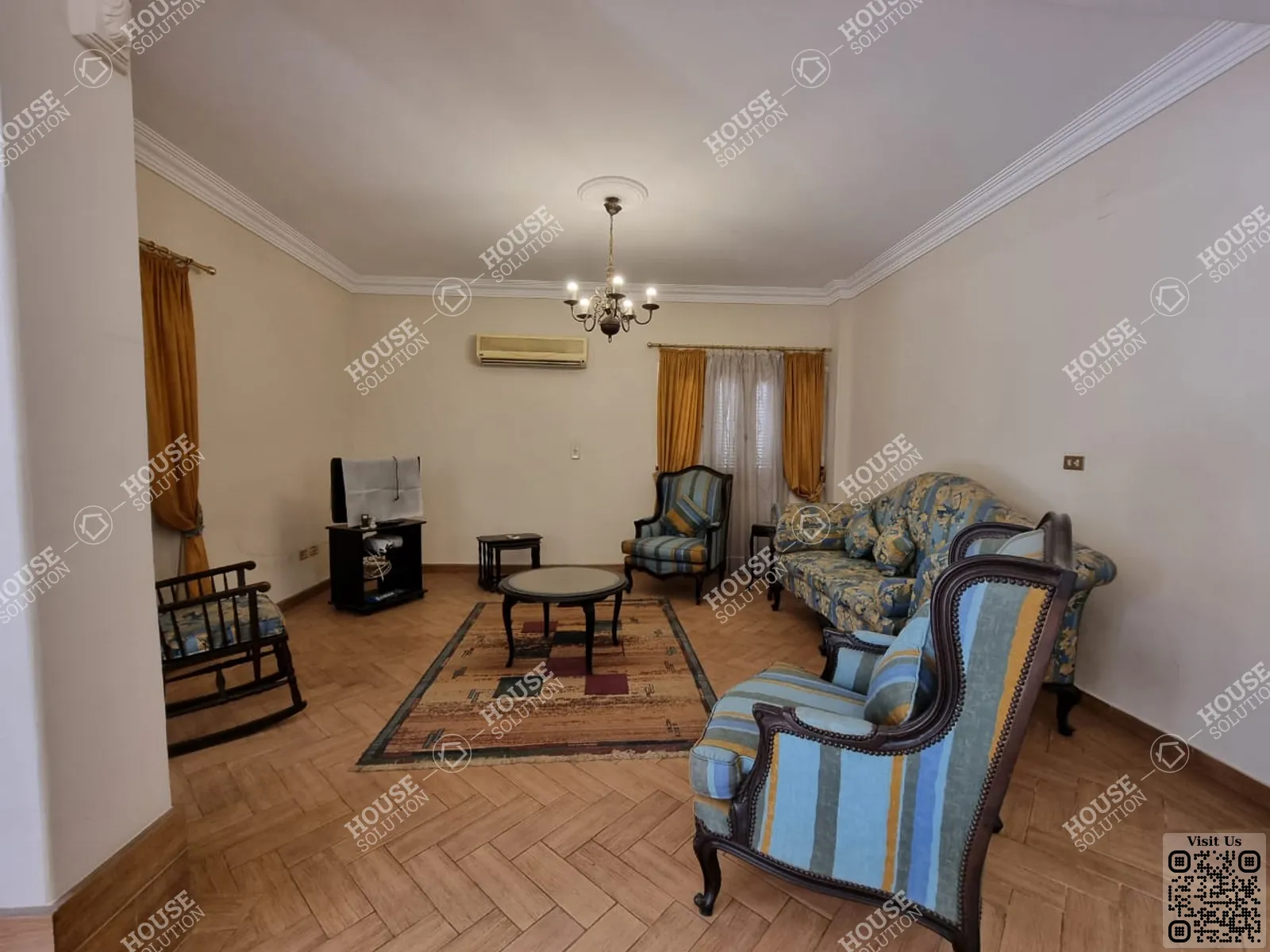 غرفة الاستقبال @ دور ارضي للإيجار في المعادي دجله المعادي مساحة: 150 م² تتكون من 2 غرفة 2 حمام مفروش 5 نجوم #5415-2