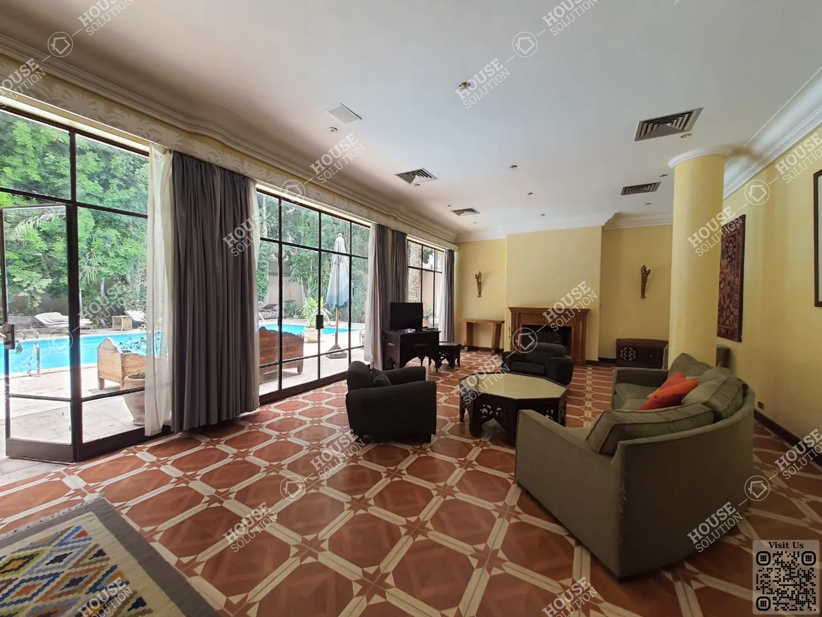 RECEPTION  @ Ground Floors For Rent In Maadi Maadi Sarayat Area: 300 m² consists of 3 Bedrooms 3 Bathrooms Furnished 5 stars #5428-0