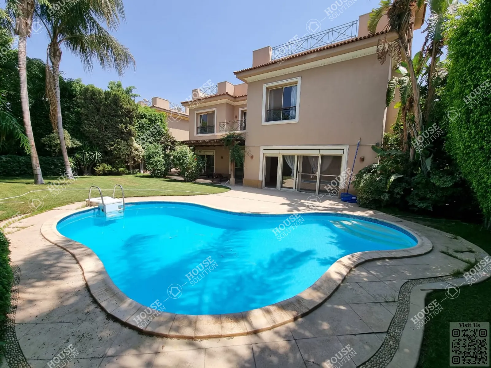 OUTSIDE VIEW  @ Villas For Rent In Katameya katameya Heights Area: 850 m² consists of 5 Bedrooms 6 Bathrooms Semi furnished 5 stars #5541-0