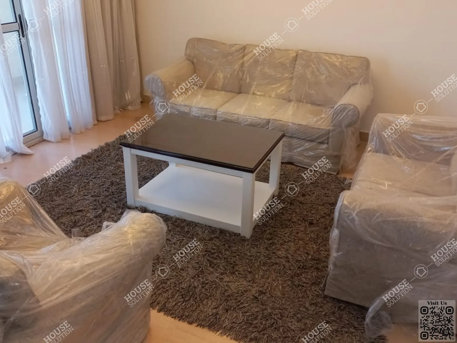 غرفة الاستقبال @ شقق للإيجار في القاهرة الجديدة كايرو فيستيفال سيتى مساحة: 220 م² تتكون من 3 غرفة 3 حمام مفروش مودرن 5 نجوم #5546-2