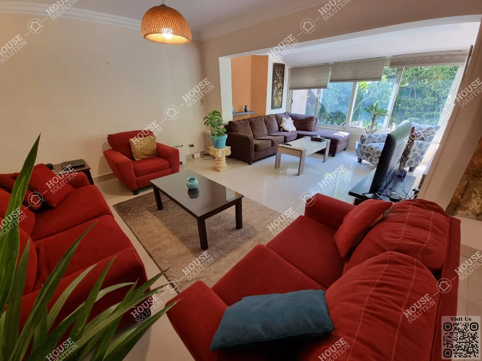 غرفة الاستقبال	 @ دور ارضي للإيجار في المعادي سرايات المعادي مساحة: 300 م² تتكون من 4 غرفة 3 حمام مفروش مودرن 5 نجوم #5560-0