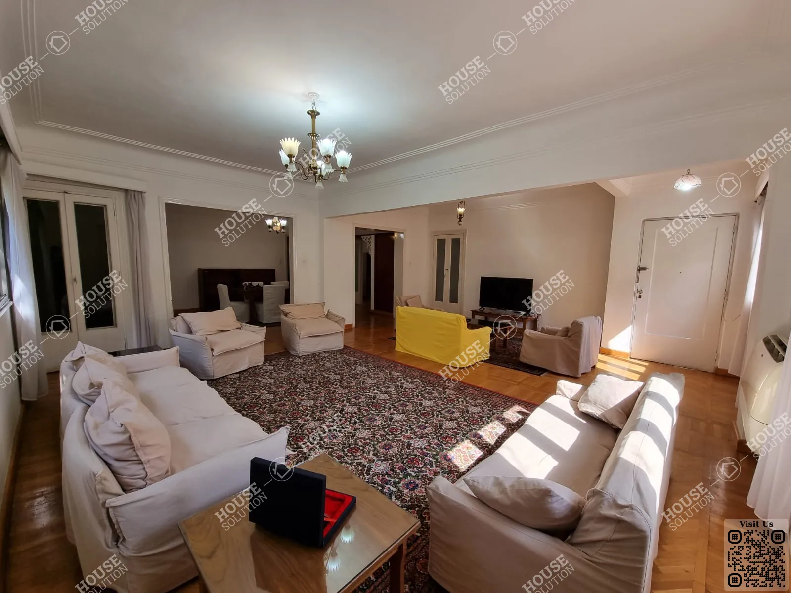 غرفة الاستقبال	 @ شقق للإيجار في المعادي سرايات المعادي مساحة: 175 م² تتكون من 3 غرفة 2 حمام مفروش 5 نجوم #5578-2