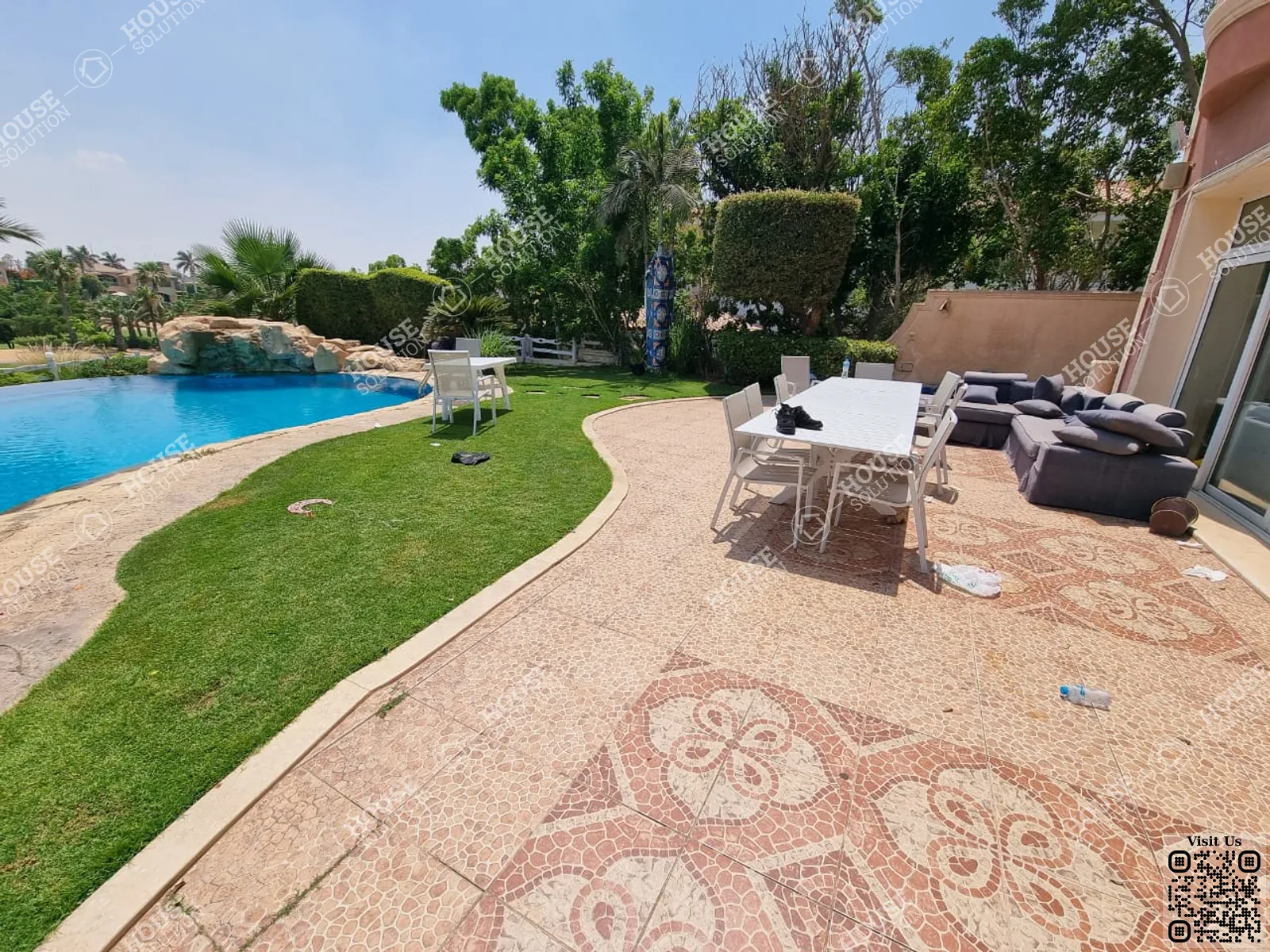 TERRACE  @ Villas For Rent In Katameya katameya Heights Area: 900 m² consists of 5 Bedrooms 5 Bathrooms Semi furnished 5 stars #5586-1