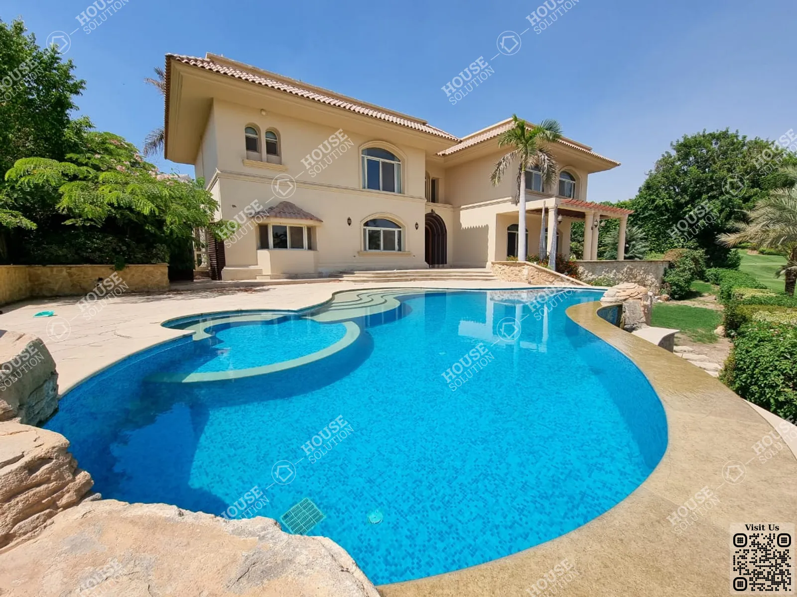 OUTSIDE VIEW  @ Villas For Rent In Katameya katameya Heights Area: 650 m² consists of 5 Bedrooms 7 Bathrooms Semi furnished 5 stars #5592-0