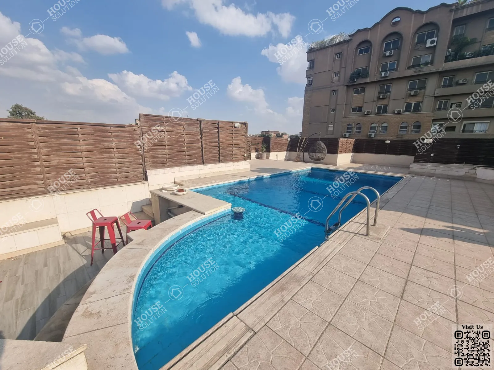 SHARED SWIMMING POOL  @ Ground Floors For Rent In Maadi Maadi Sarayat Area: 155 m² consists of 2 Bedrooms 2 Bathrooms Furnished 5 stars #5616-1