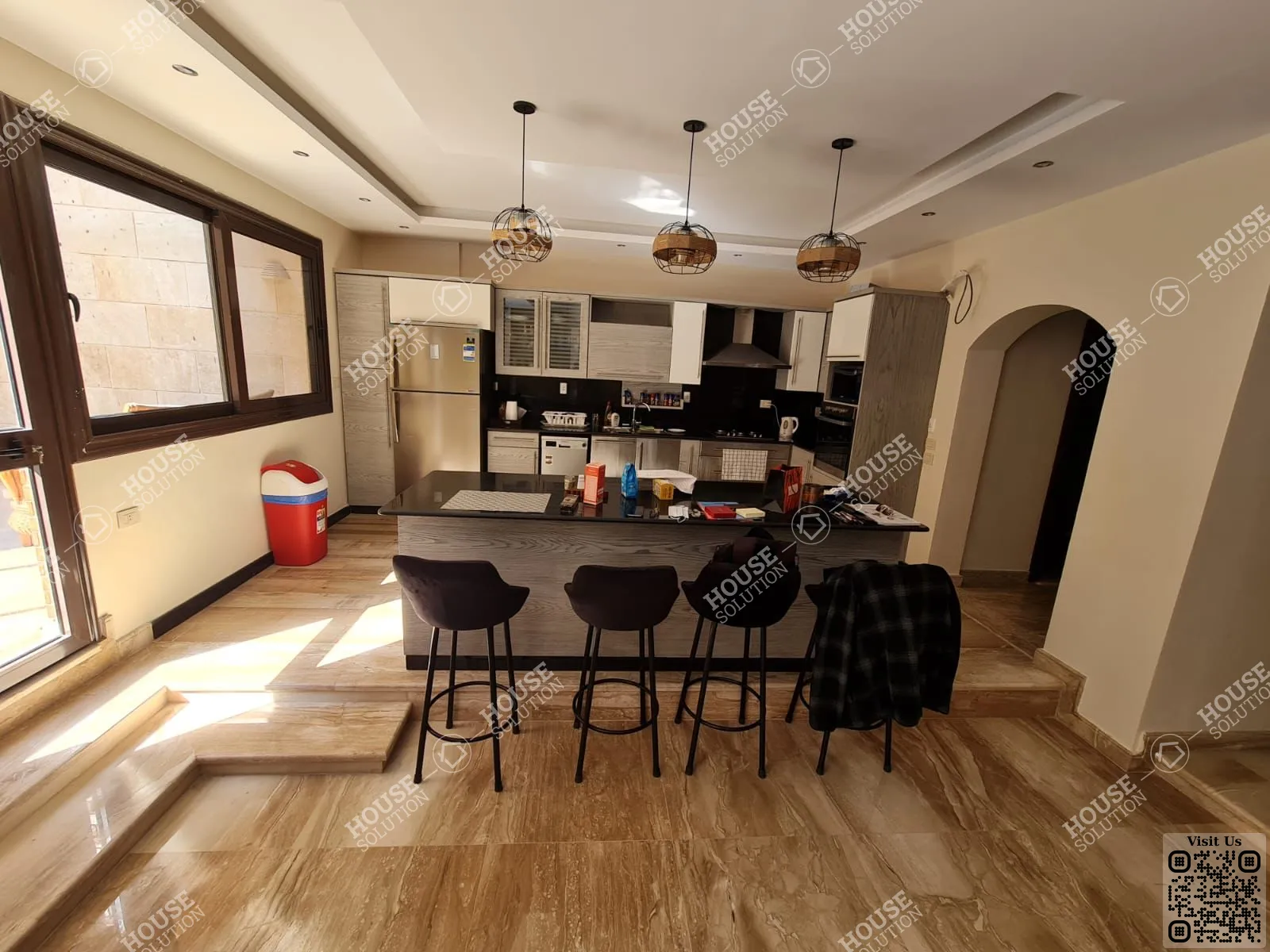 KITCHEN  @ Ground Floors For Rent In Maadi Maadi Sarayat Area: 145 m² consists of 2 Bedrooms 2 Bathrooms Modern furnished 5 stars #5620-1
