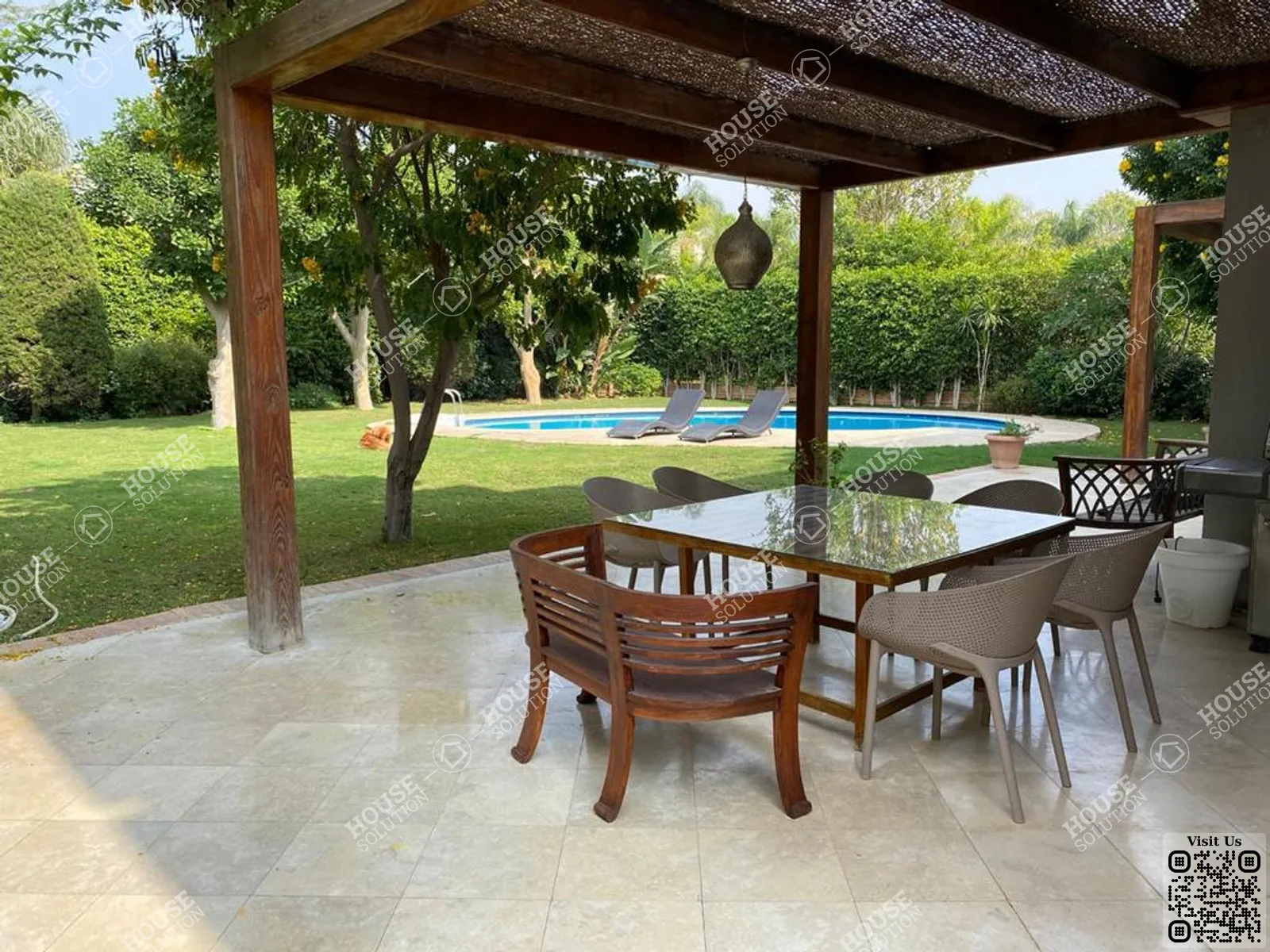 TERRACE  @ Villas For Rent In Katameya katameya Heights Area: 850 m² consists of 5 Bedrooms 6 Bathrooms Semi furnished 5 stars #5673-1