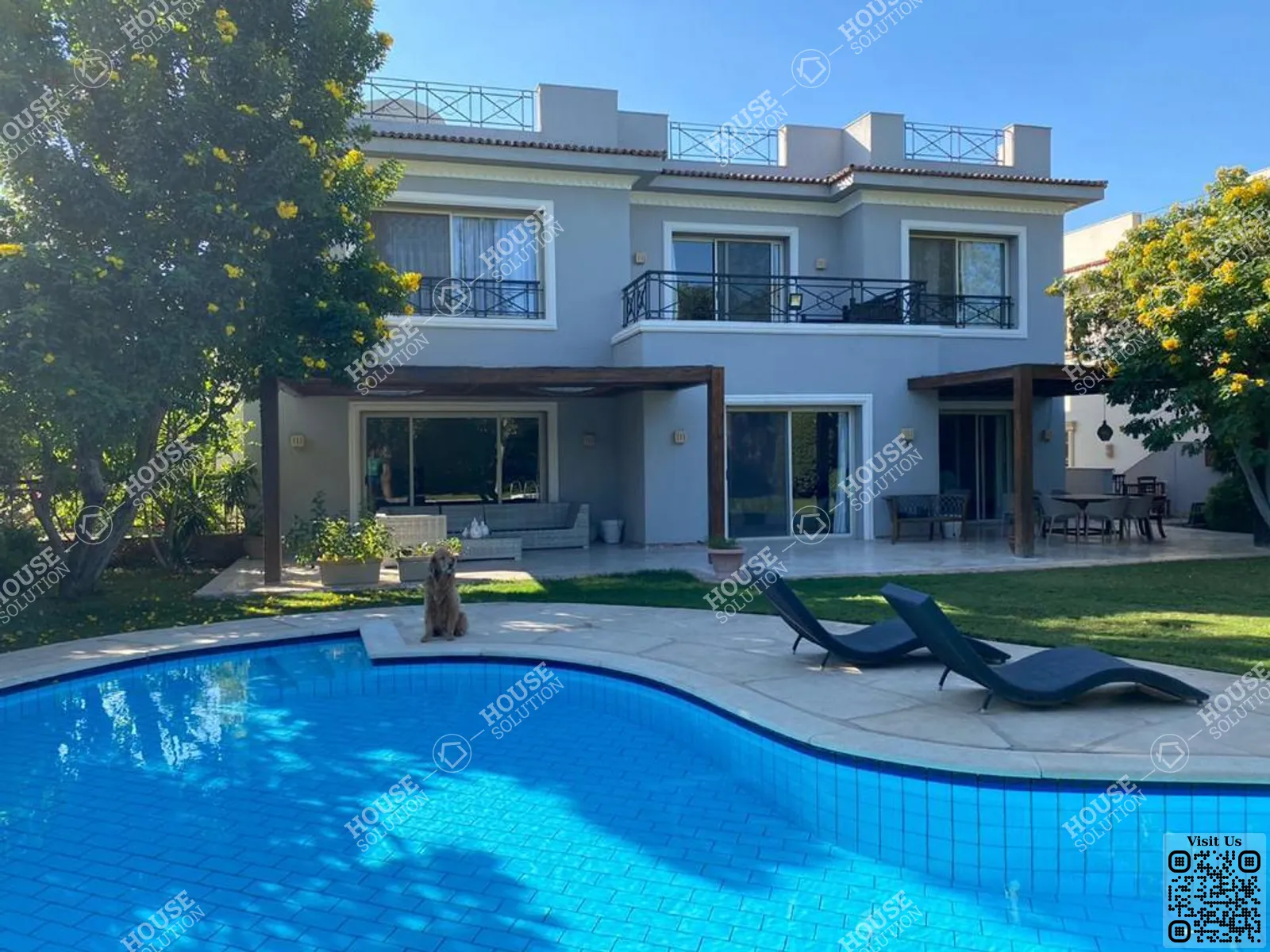 OUTSIDE VIEW  @ Villas For Rent In Katameya katameya Heights Area: 850 m² consists of 5 Bedrooms 6 Bathrooms Semi furnished 5 stars #5673-0