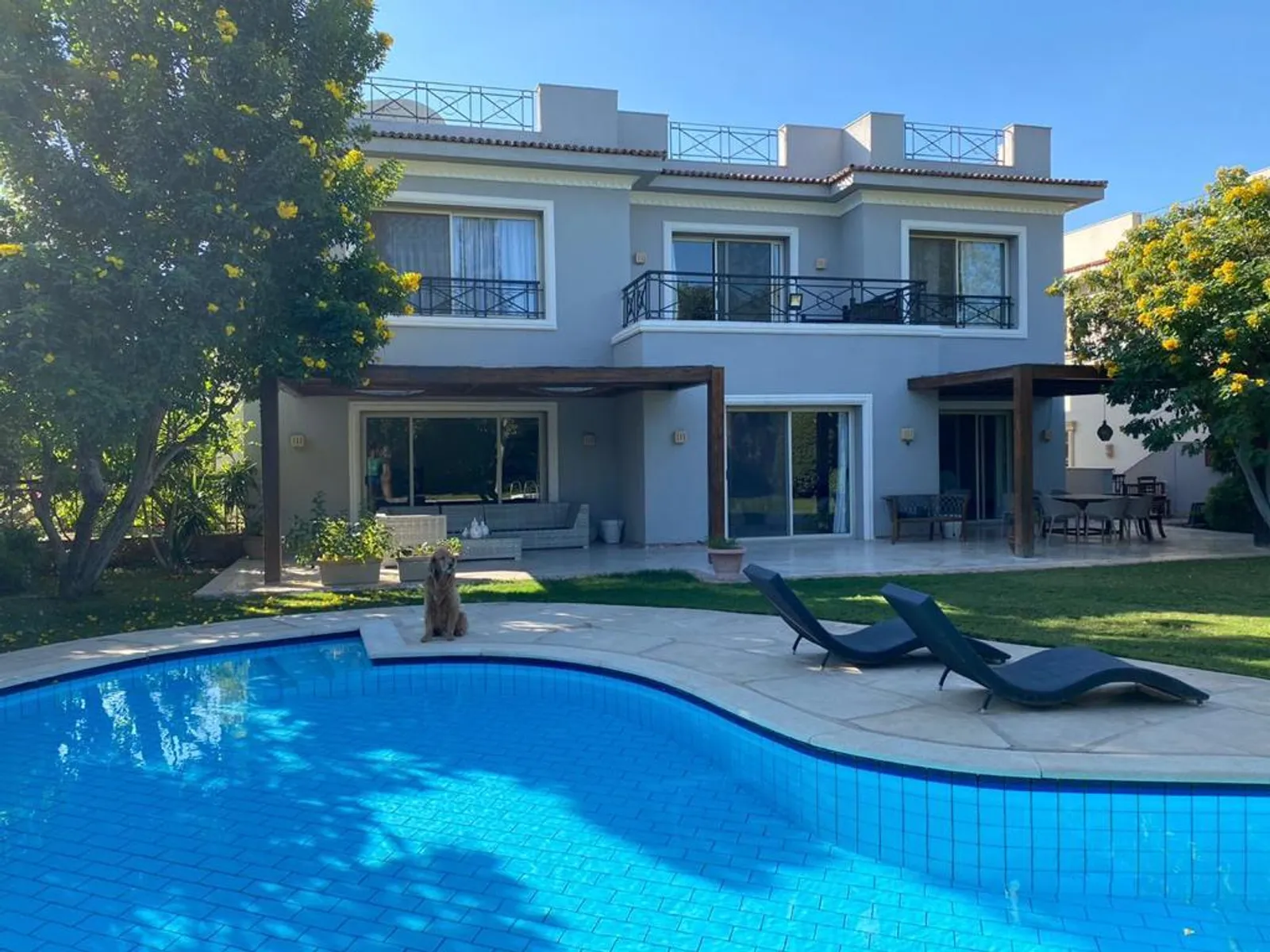 SPACIOUS MODERN VILLA WITH SWIMMING POOL FOR RENT IN KATAMEYA HEIGHTS NEW CAIRO EGYPT  - #5673 - Semi furnished