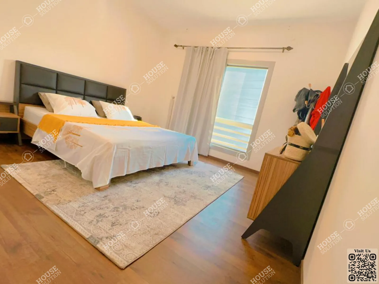 FIRST BEDROOM  @ Apartments For Rent In New Cairo Cairo Festival City Al-Futtaim Area: 171 m² consists of 3 Bedrooms 4 Bathrooms Modern furnished 5 stars #5695-1