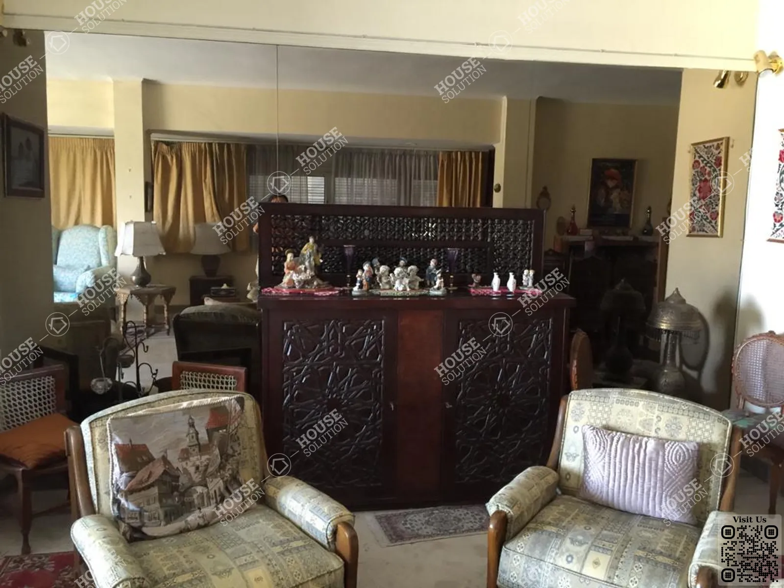 غرفة الاستقبال @ رووف للإيجار في المعادي دجله المعادي مساحة: 300 م² تتكون من 3 غرفة 3 حمام مفروش 5 نجوم #5739-2