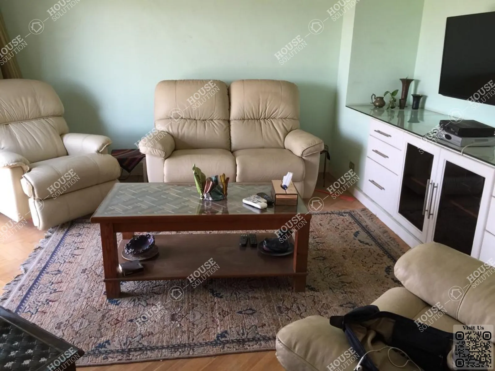 غرفة الاستقبال @ رووف للإيجار في المعادي دجله المعادي مساحة: 300 م² تتكون من 3 غرفة 3 حمام مفروش 5 نجوم #5739-1