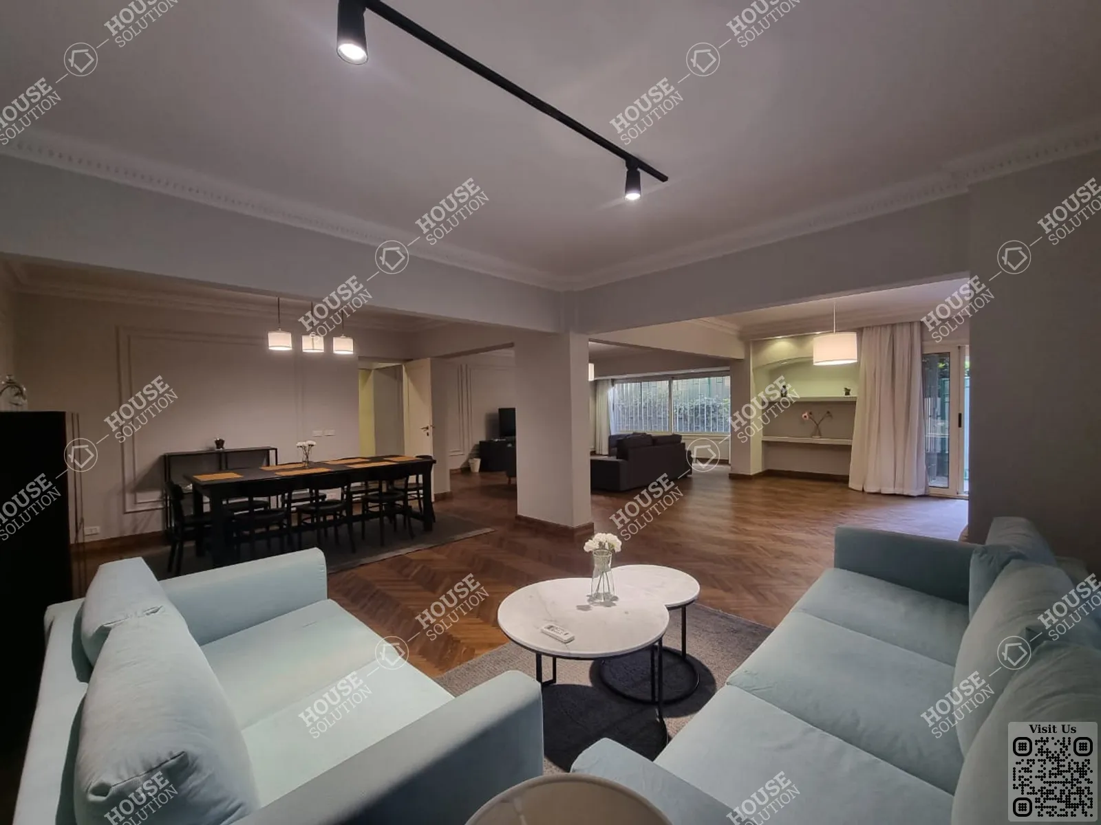 غرفة الاستقبال @ دور ارضي للإيجار في المعادي دجله المعادي مساحة: 220 م² تتكون من 4 غرفة 4 حمام مفروش مودرن 5 نجوم #5777-1