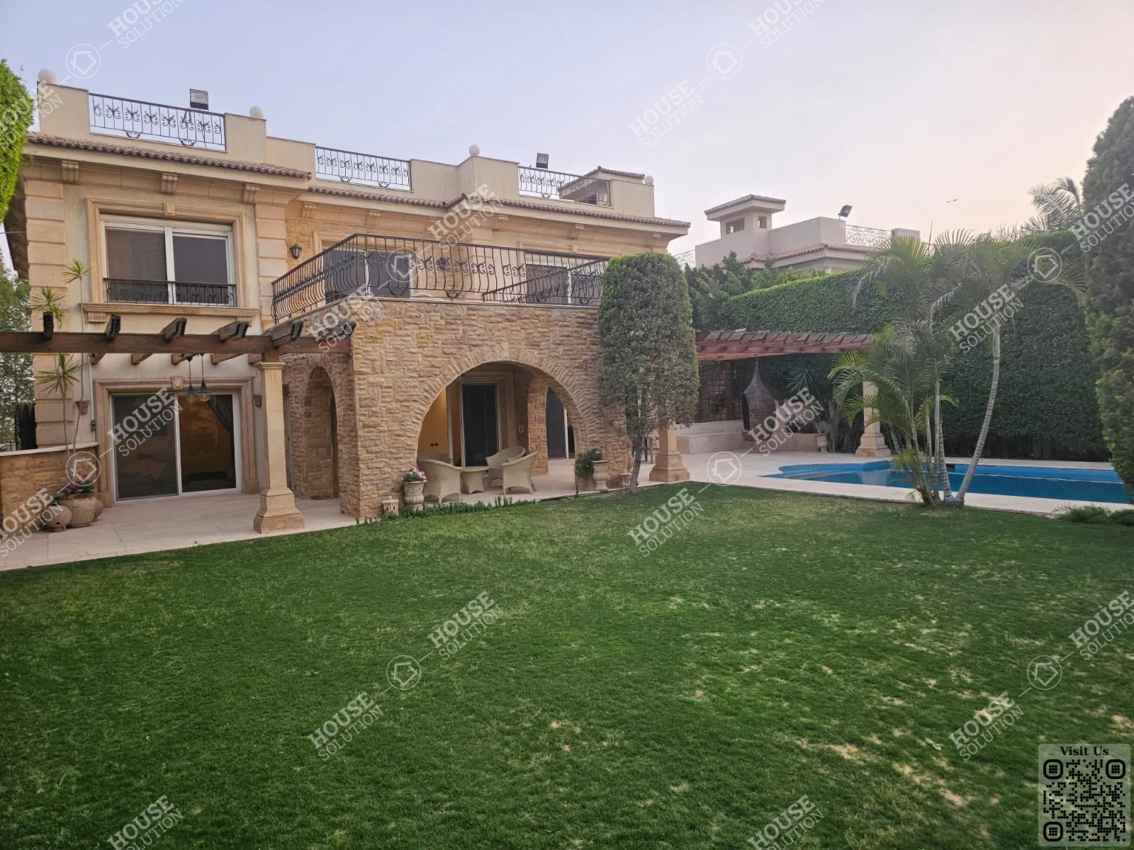 OUTSIDE VIEW  @ Villas For Rent In Katameya katameya Heights Area: 900 m² consists of 6 Bedrooms 5 Bathrooms Semi furnished 5 stars #5897-0