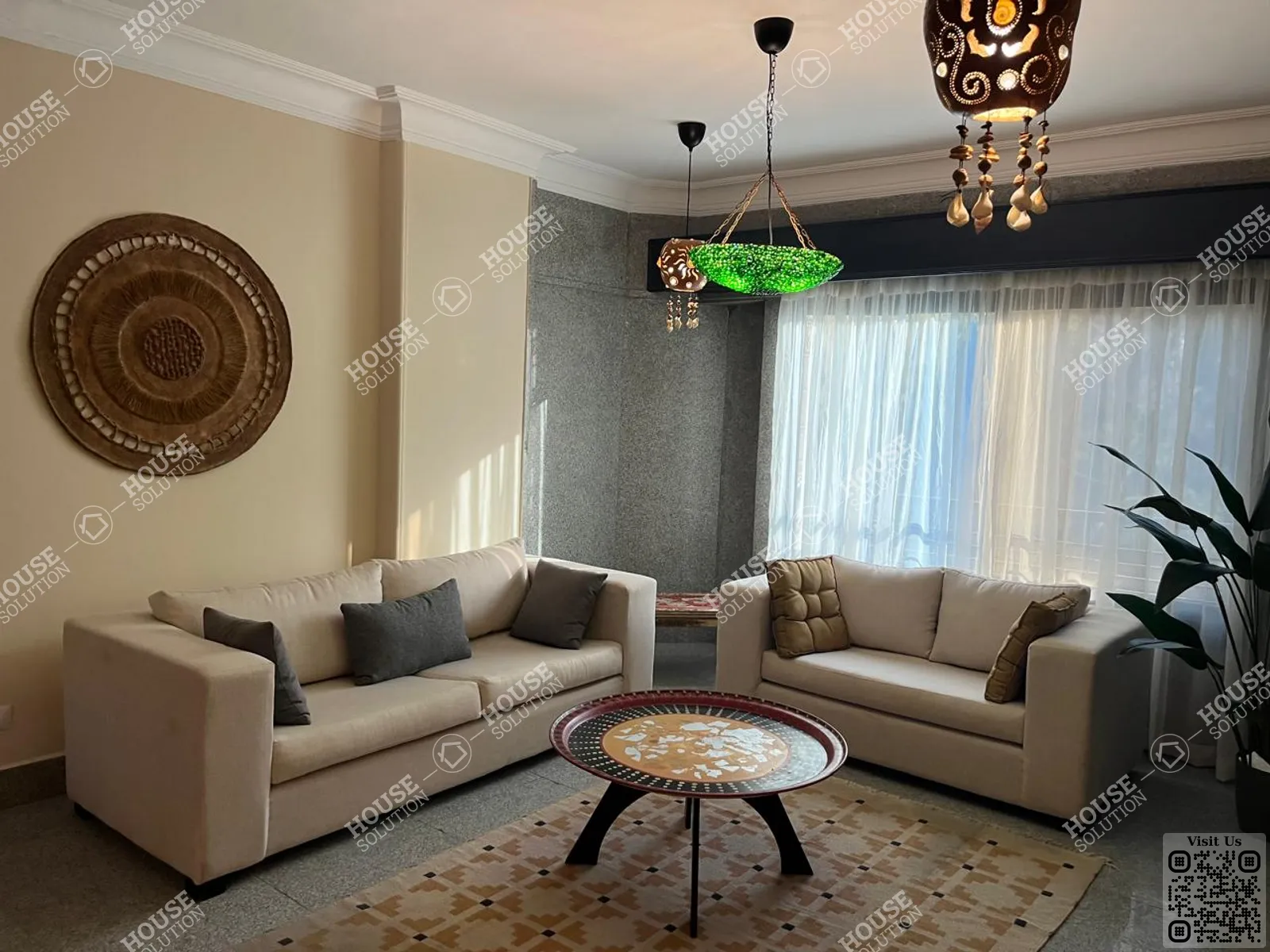 LIVING AREA @ Apartments For Rent In Maadi Maadi Sarayat Area: 200 m² consists of 3 Bedrooms 2 Bathrooms Modern furnished 5 stars #5929-1